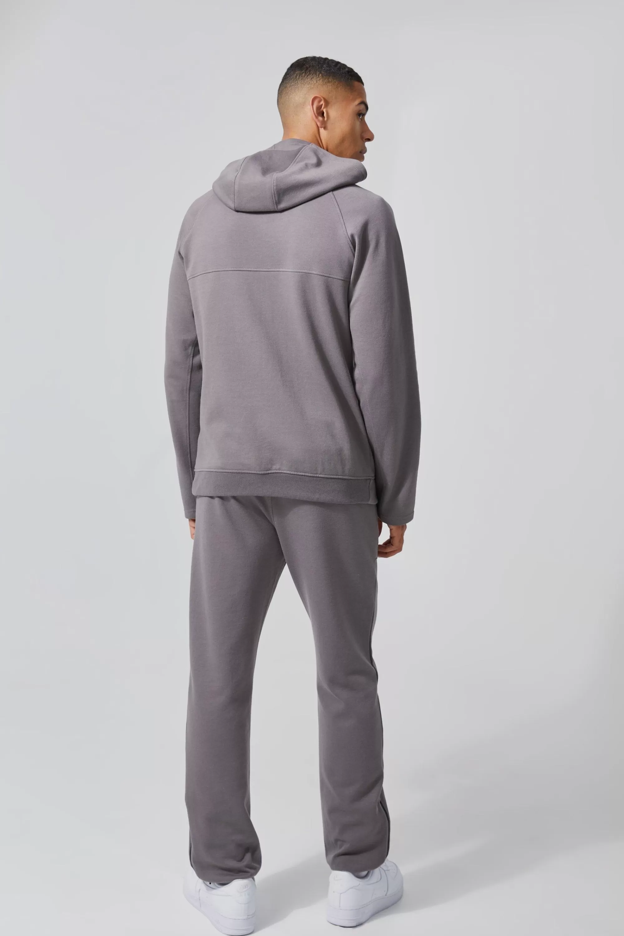 boohooMAN Man Active Fleece Regular Fit Zip Thru Hoodie | UK