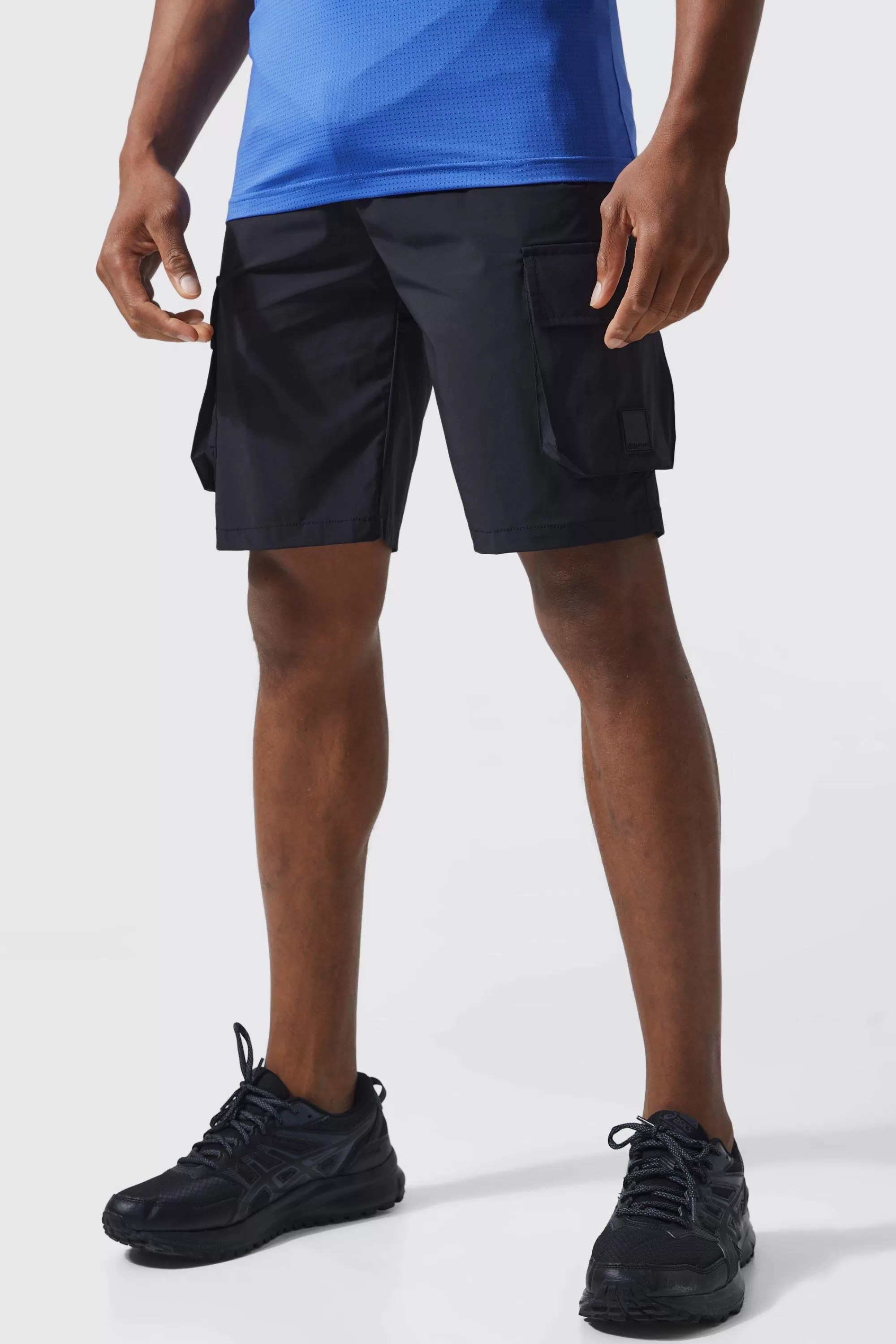 boohooMAN Man Active Gym 5inch Regular Fit Cargo Pocket Training Shorts | UK