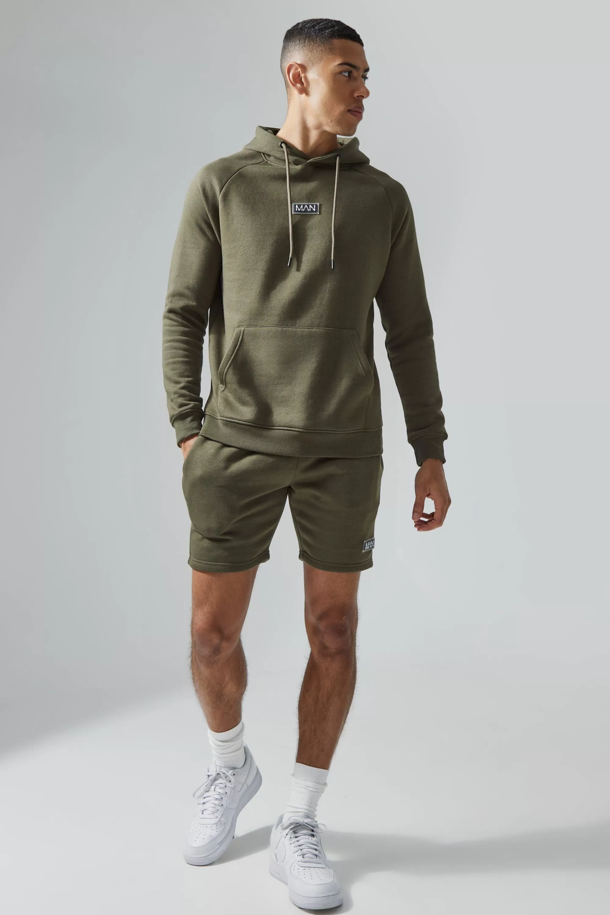 boohooMAN Man Active Gym Training Hoodie & Short Set | UK