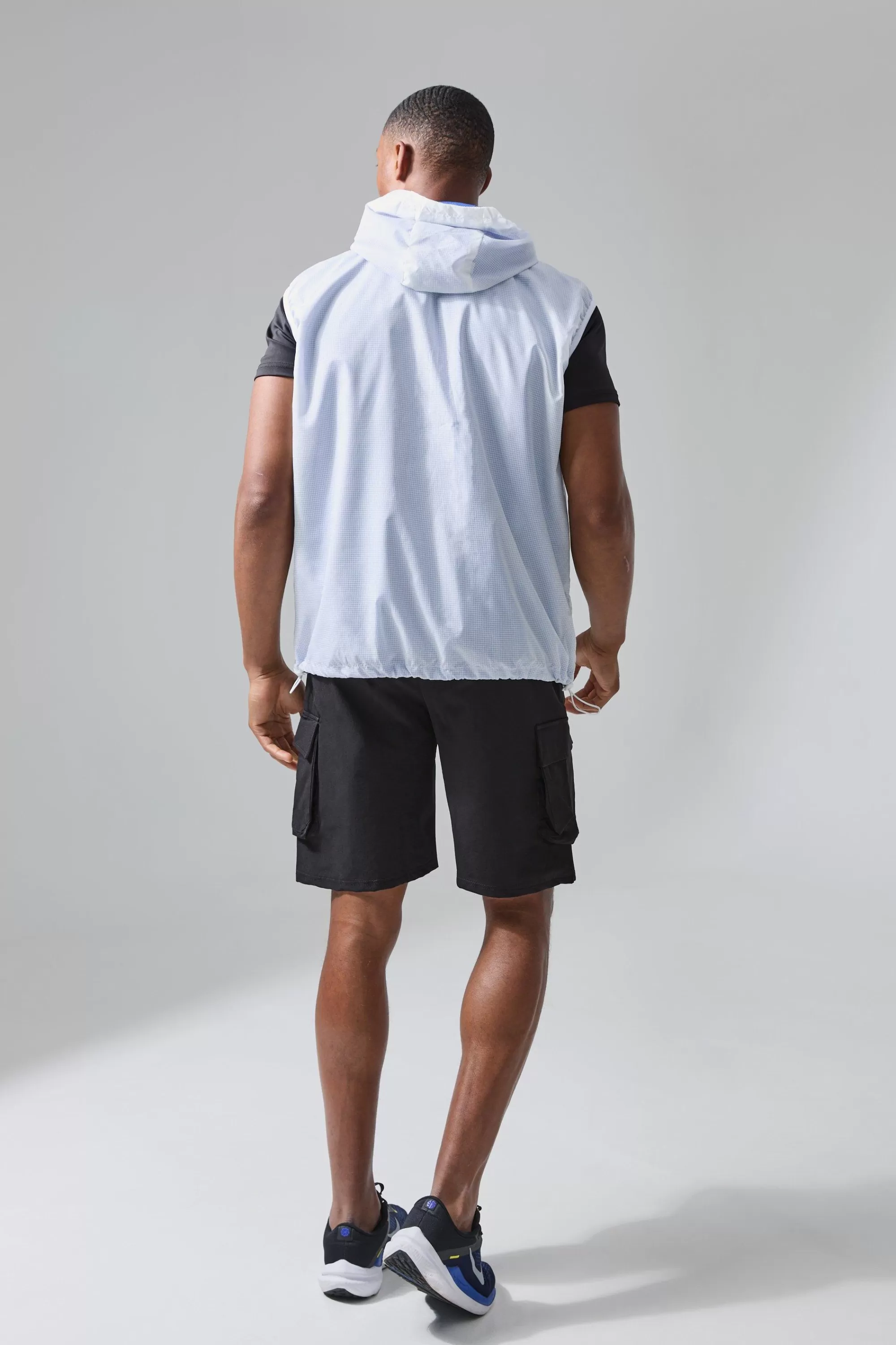 boohooMAN Man Active Mesh Lined Hooded Regular Fit Gilet | UK