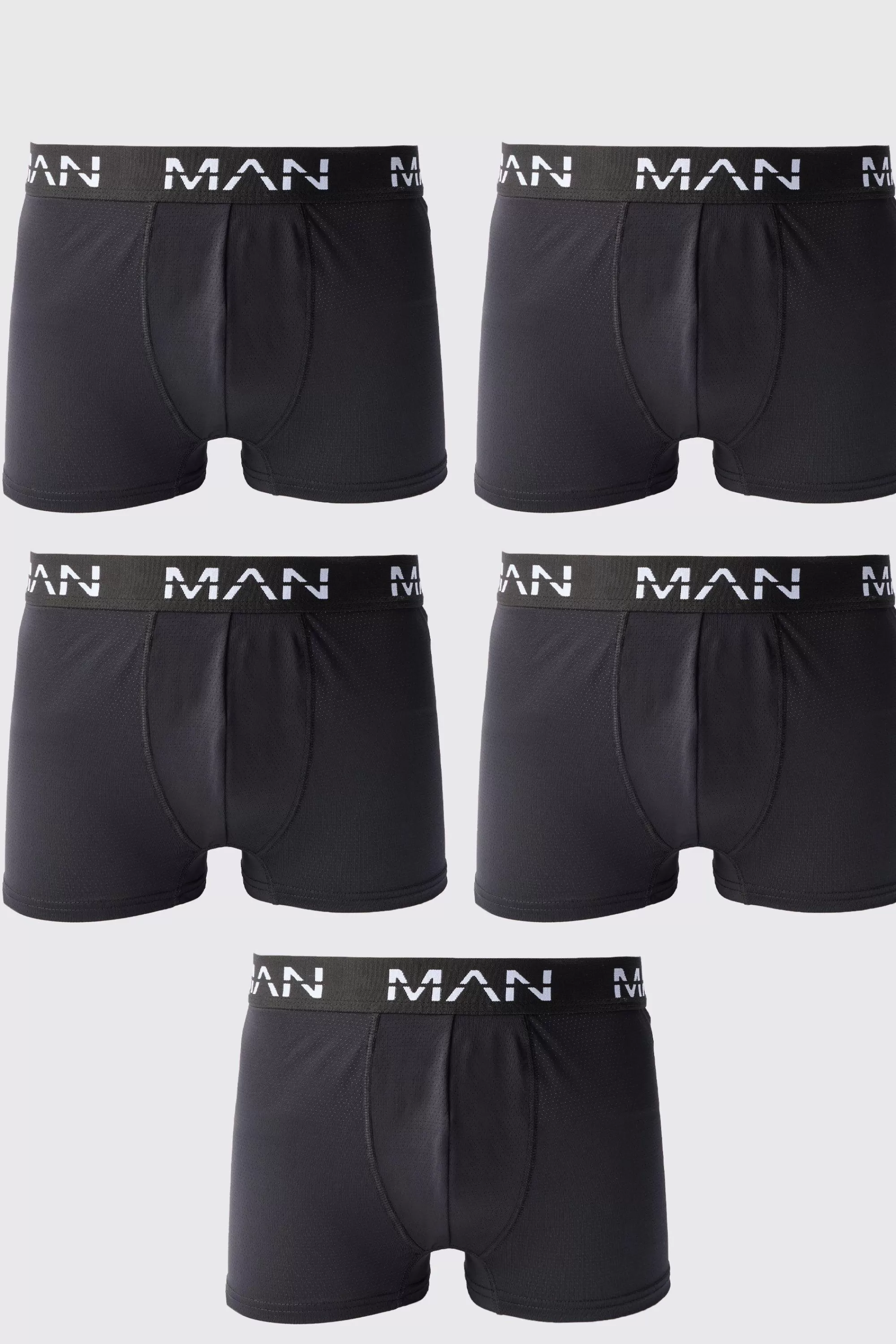 boohooMAN Man Active Performance Boxer 5 Pack | UK