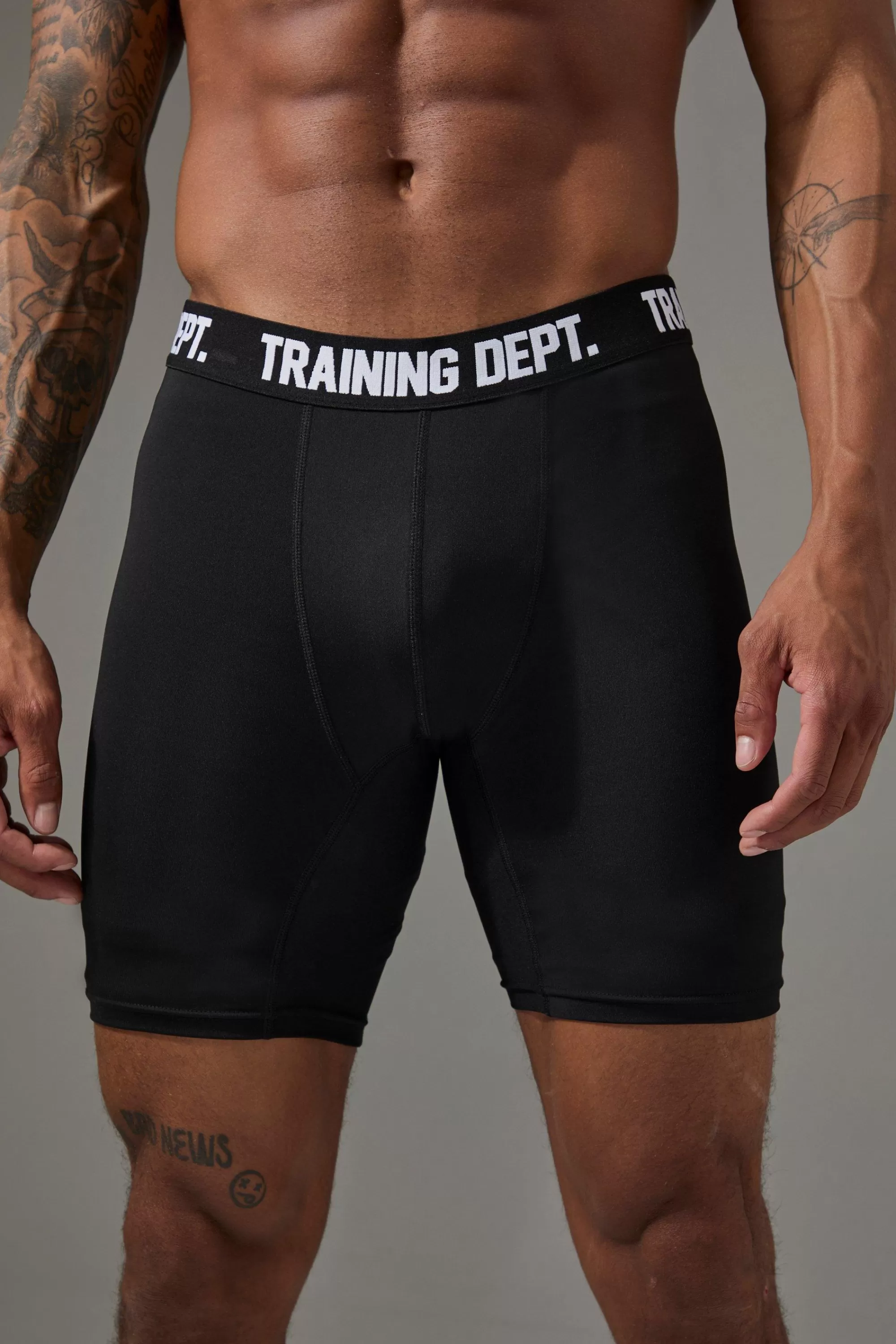 boohooMAN Man Active Training Dept Long 7inch Performance Boxer | UK