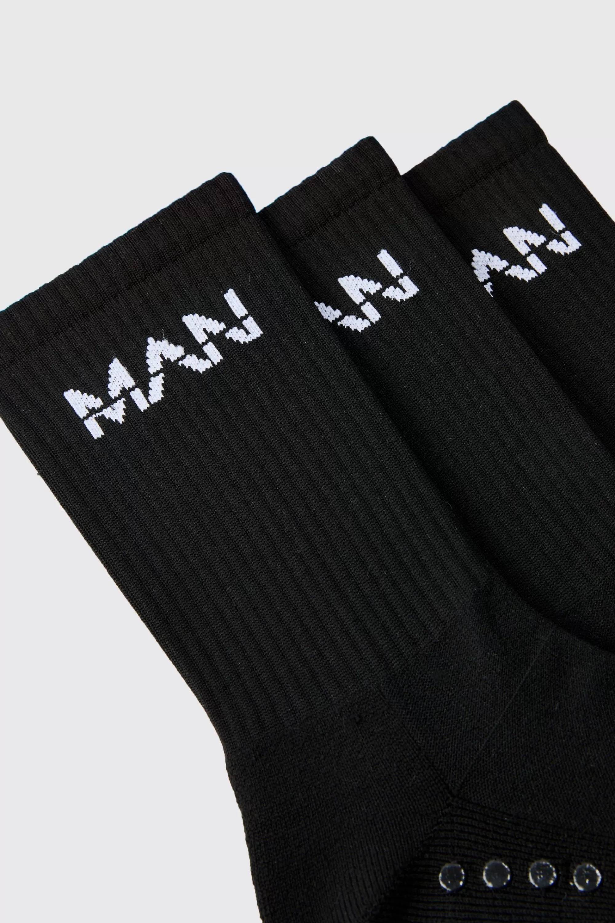 boohooMAN Man Active Training Grip Crew 3 Pack Socks | UK