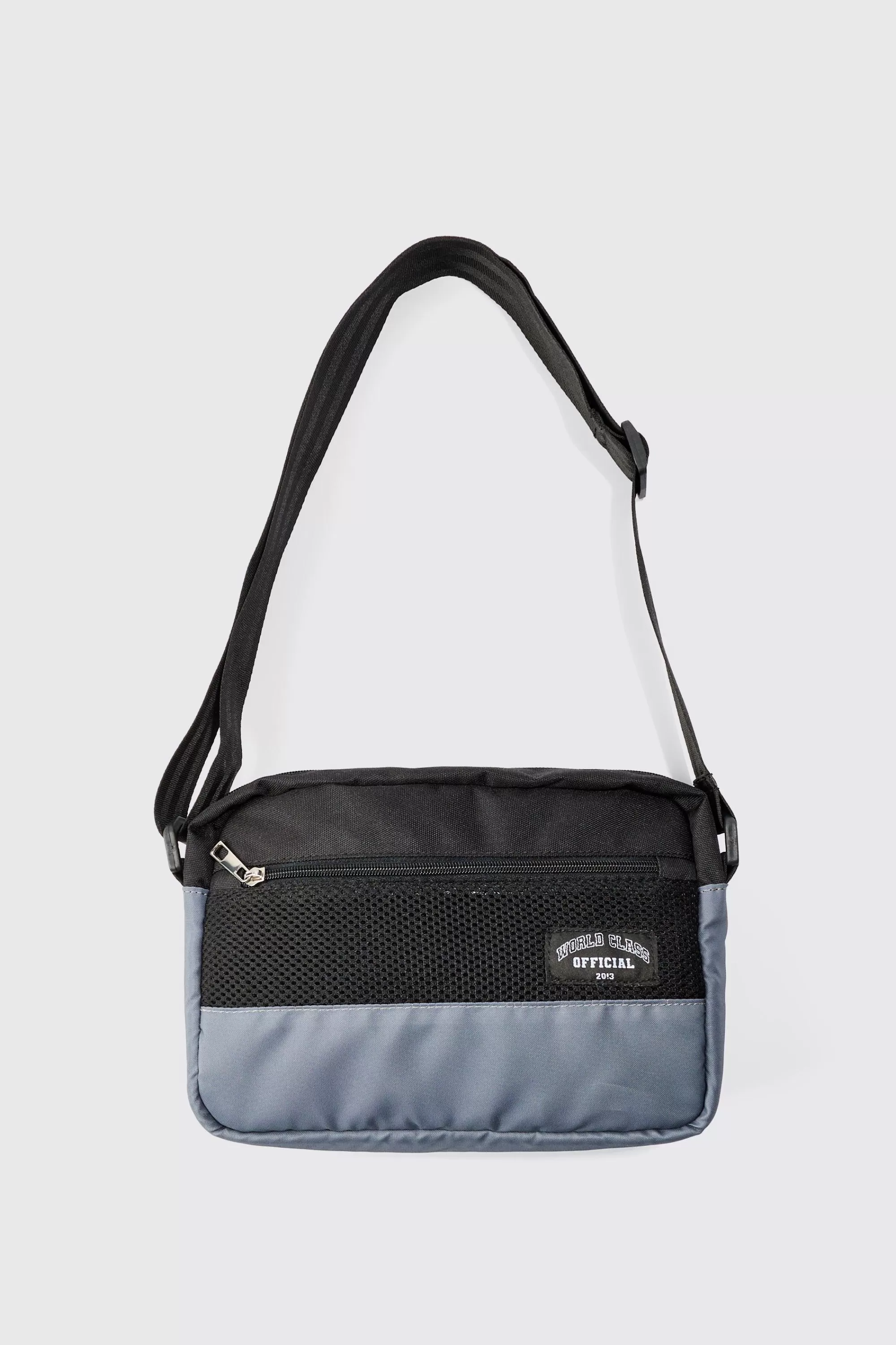 boohooMAN Man Branded Mesh Nylon Cross Body Bag | UK