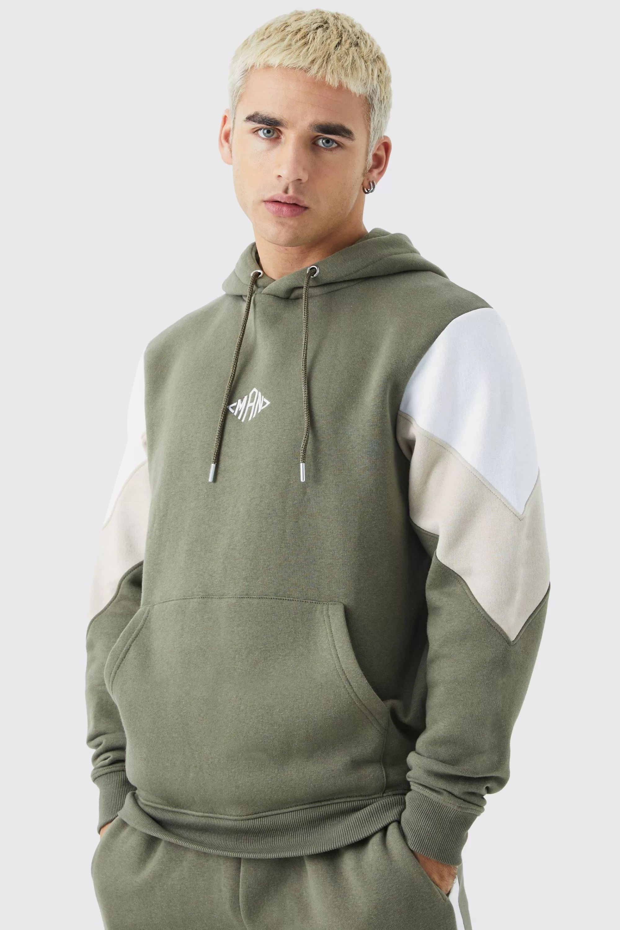boohooMAN Man Colour Block Hoodie | UK