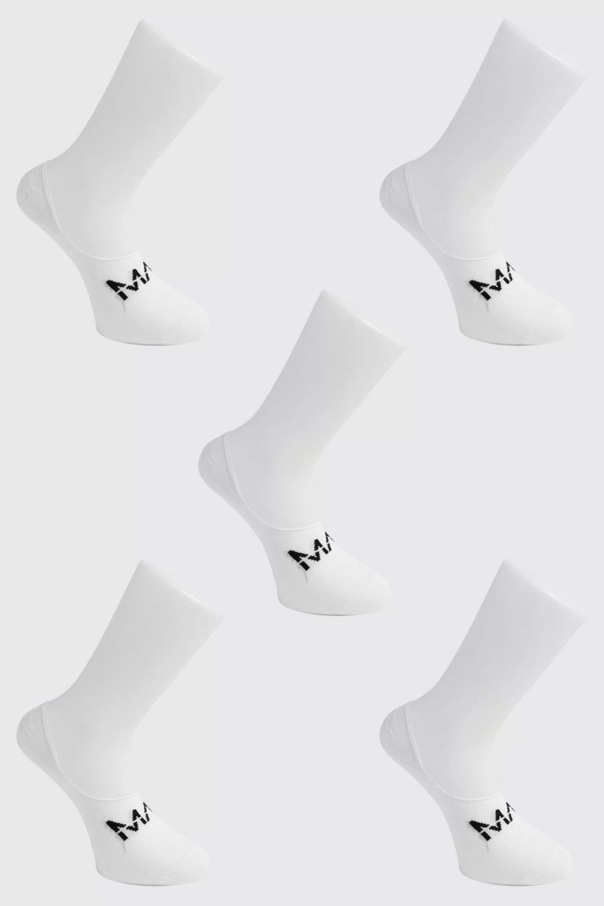 boohooMAN MAN Dash 5 Pack Invisible Socks | UK