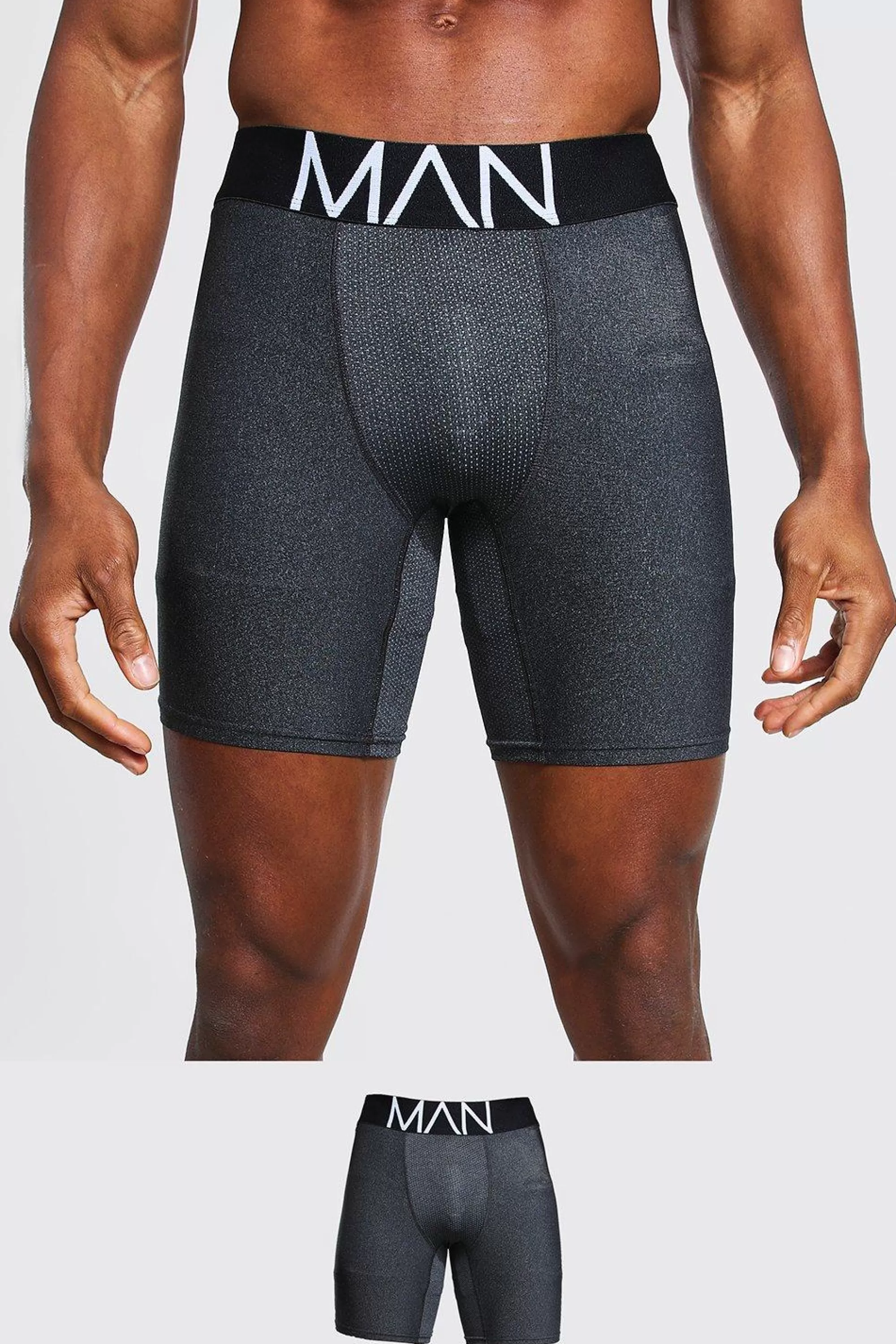 boohooMAN MAN Dash Contrast Stitch Long Length Sports Boxer | UK