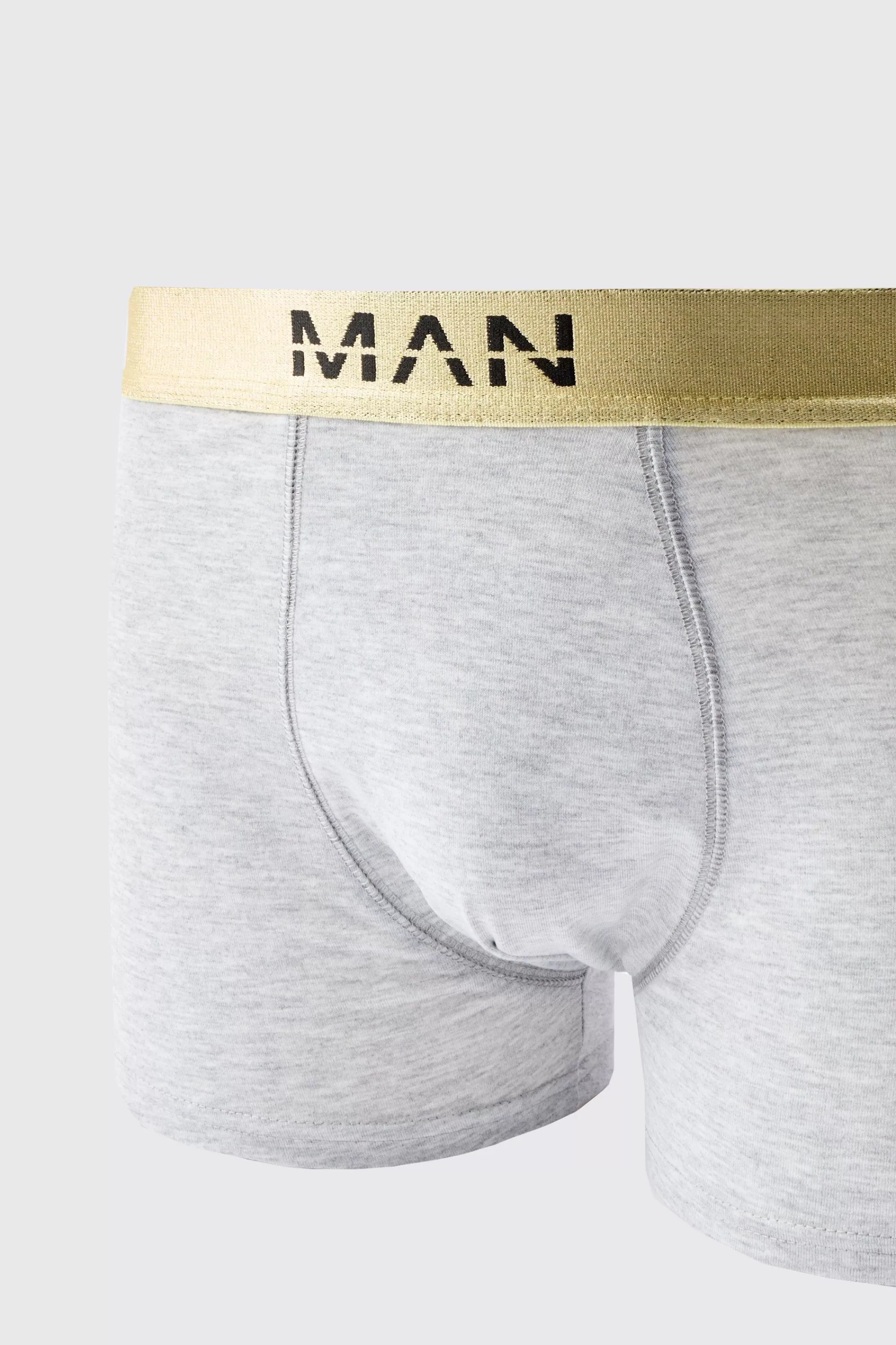 boohooMAN Man Dash Gold Waistband Boxer | UK