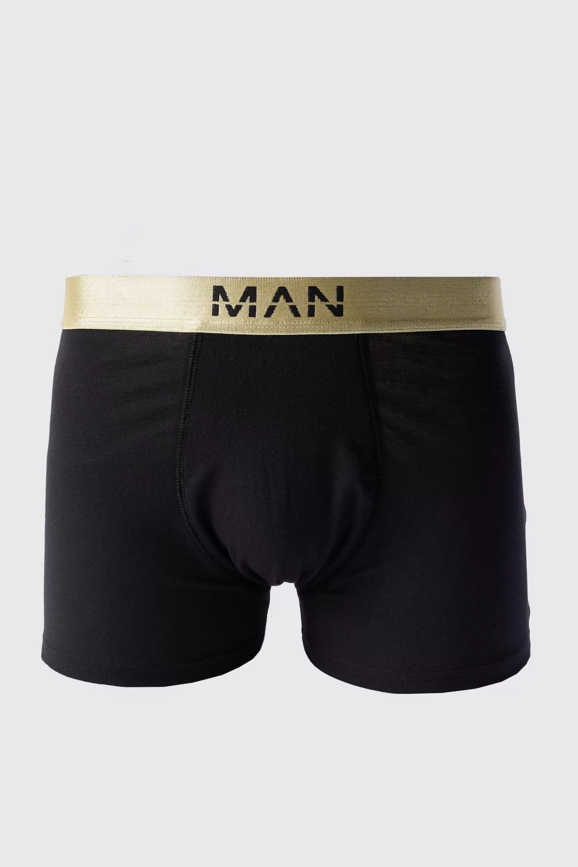 boohooMAN Man Dash Gold Waistband Boxers In | UK