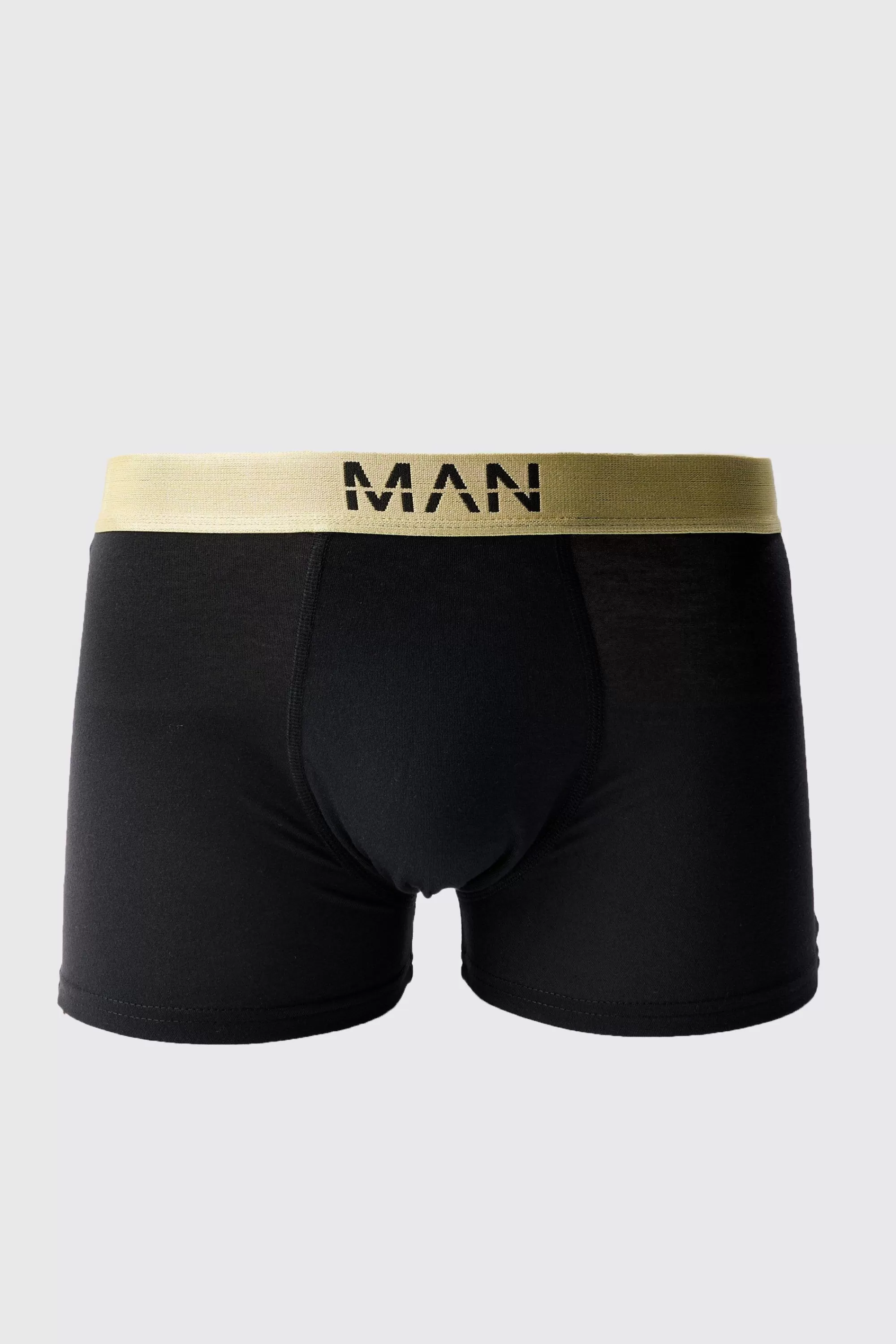 boohooMAN Man Dash Gold Waistband Boxers In | UK