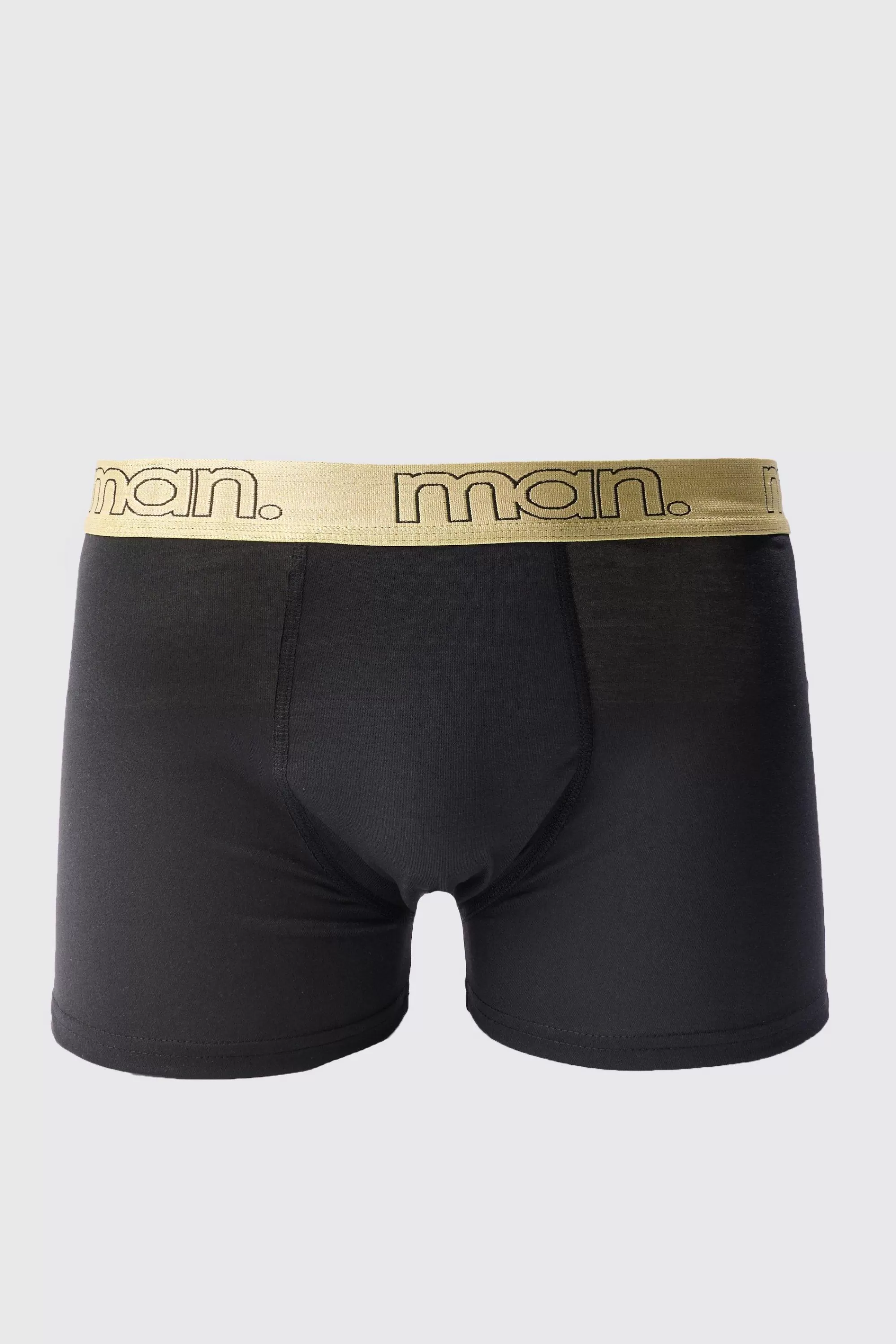 boohooMAN Man Gold Waistband Boxer | UK