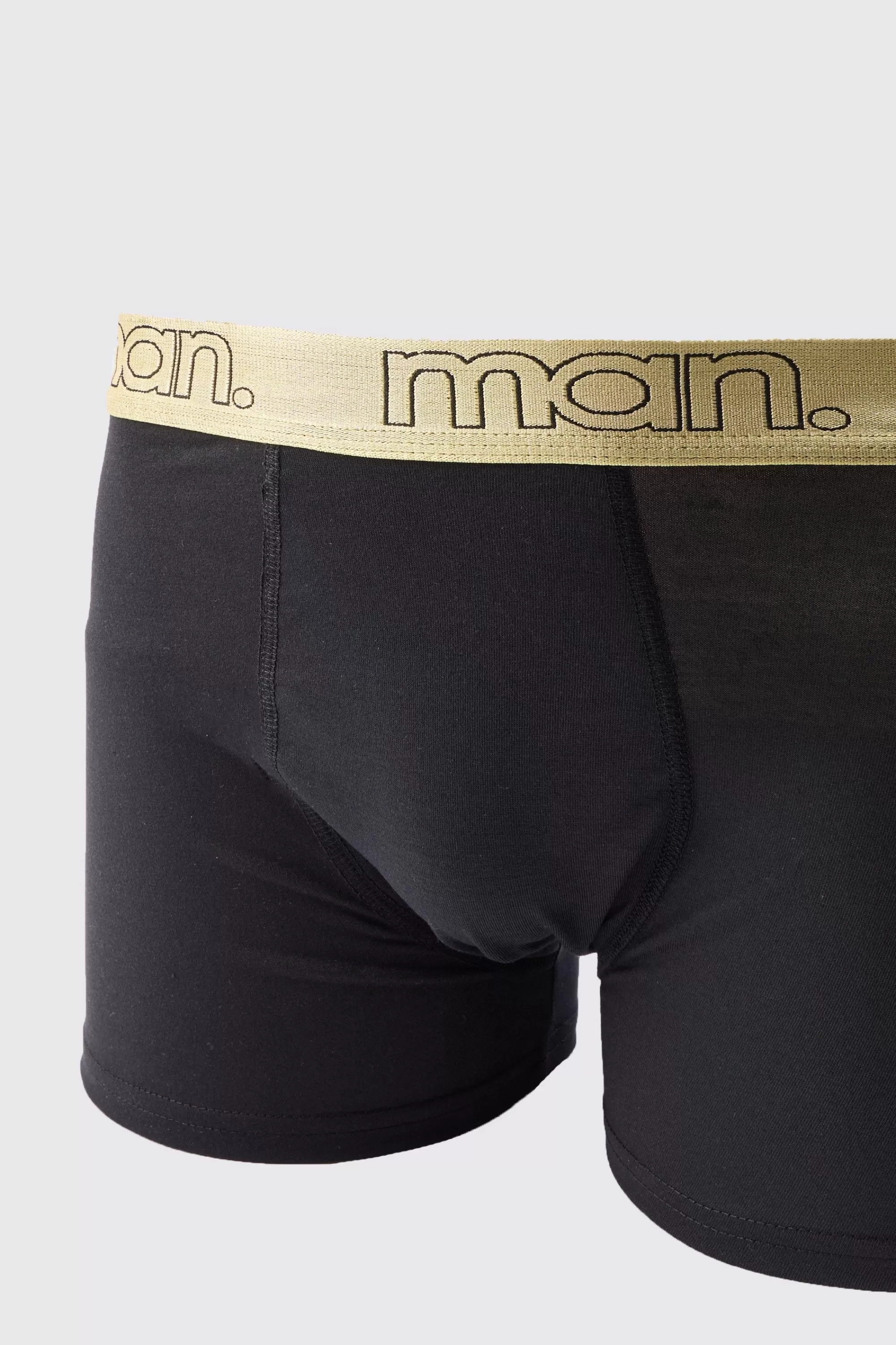 boohooMAN Man Gold Waistband Boxer | UK
