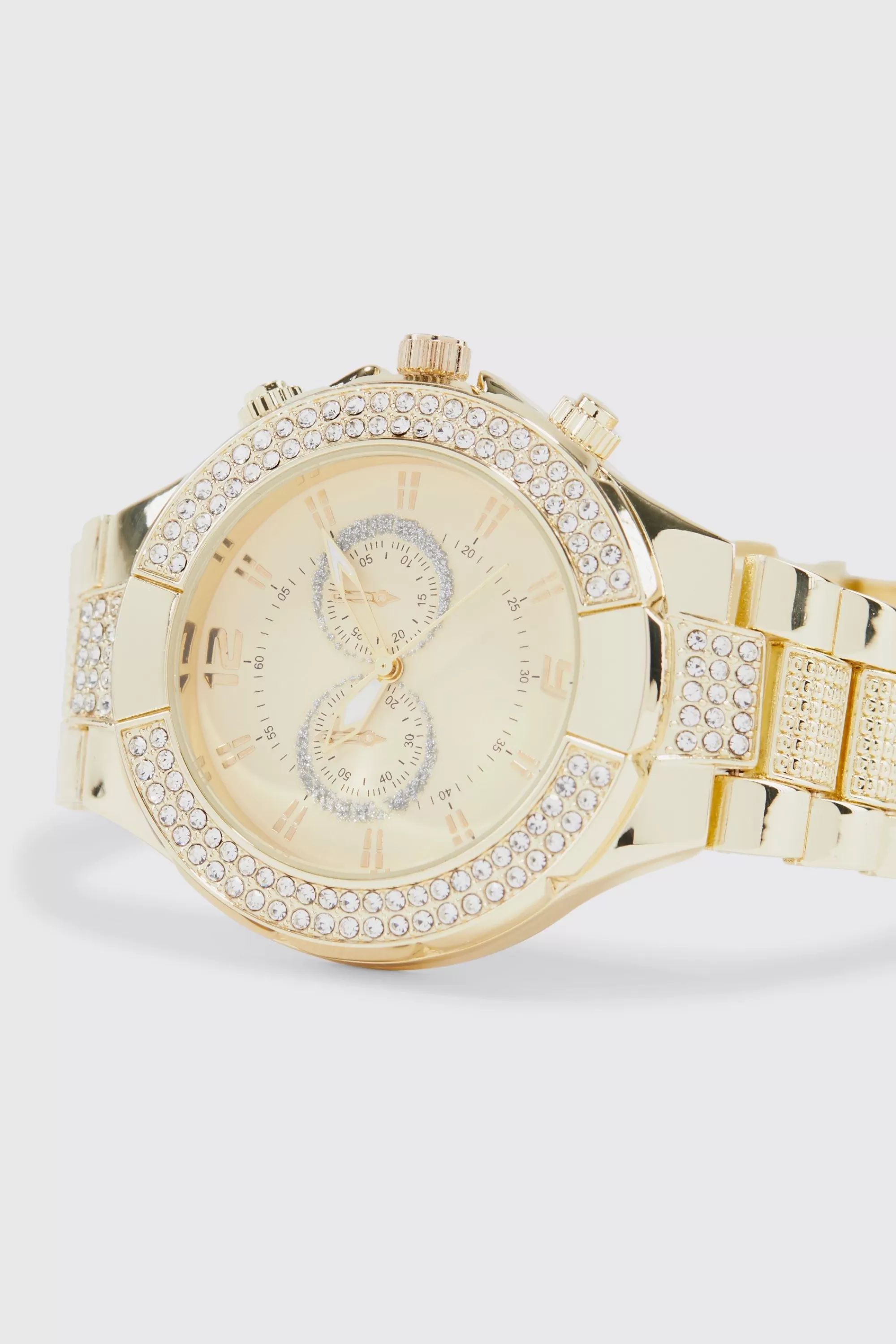 boohooMAN Man Iced Classic Watch With Gift Box | UK