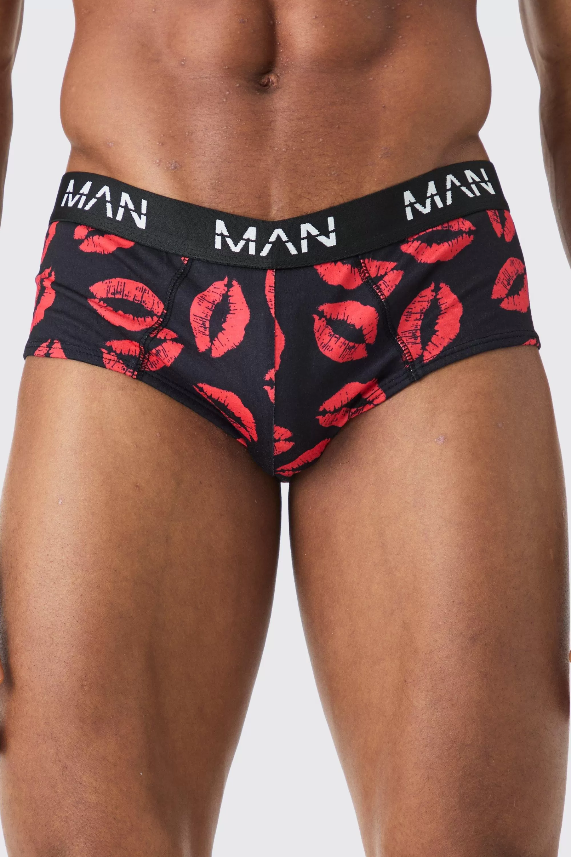 boohooMAN Man Lips Printed Briefs | UK