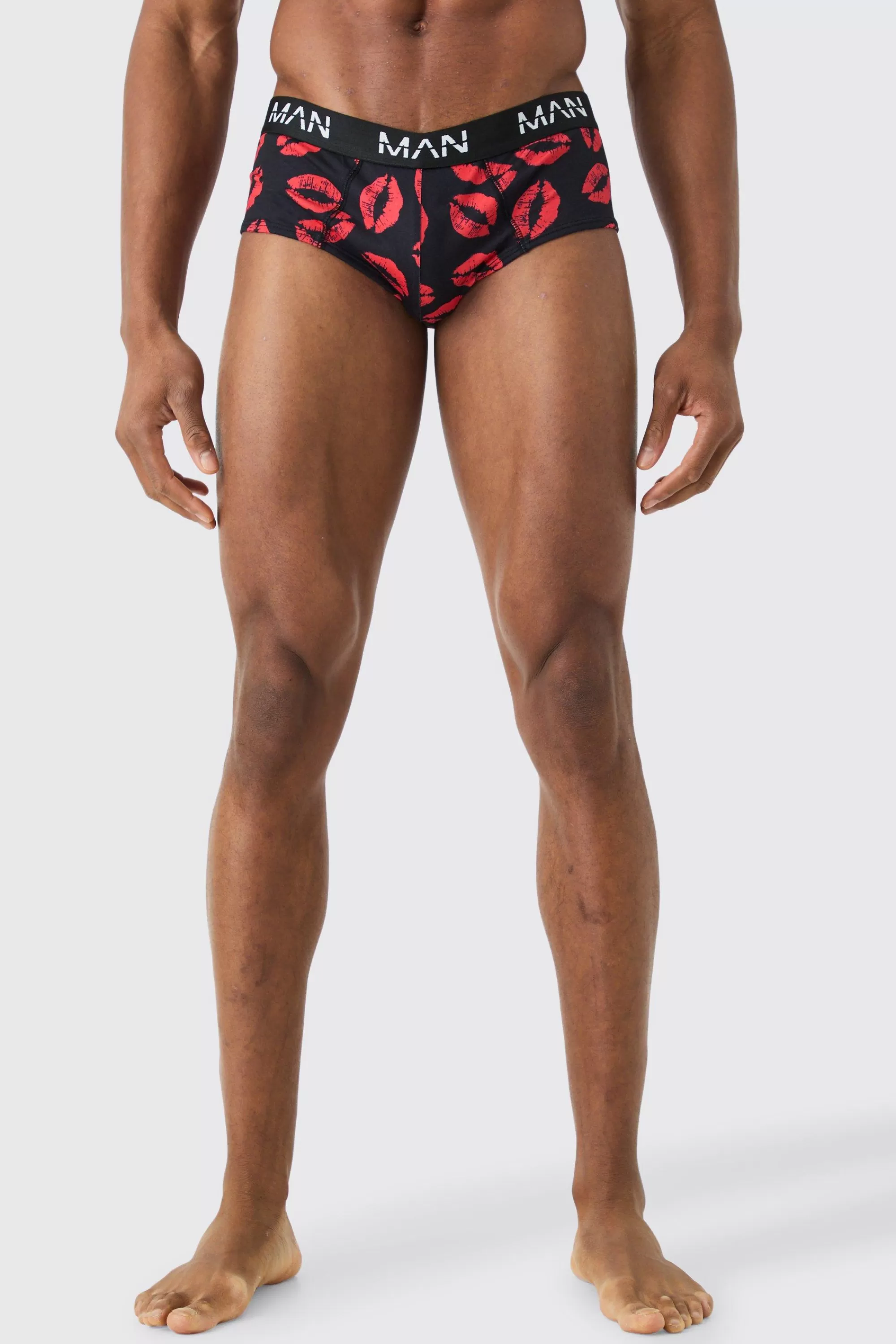 boohooMAN Man Lips Printed Briefs | UK