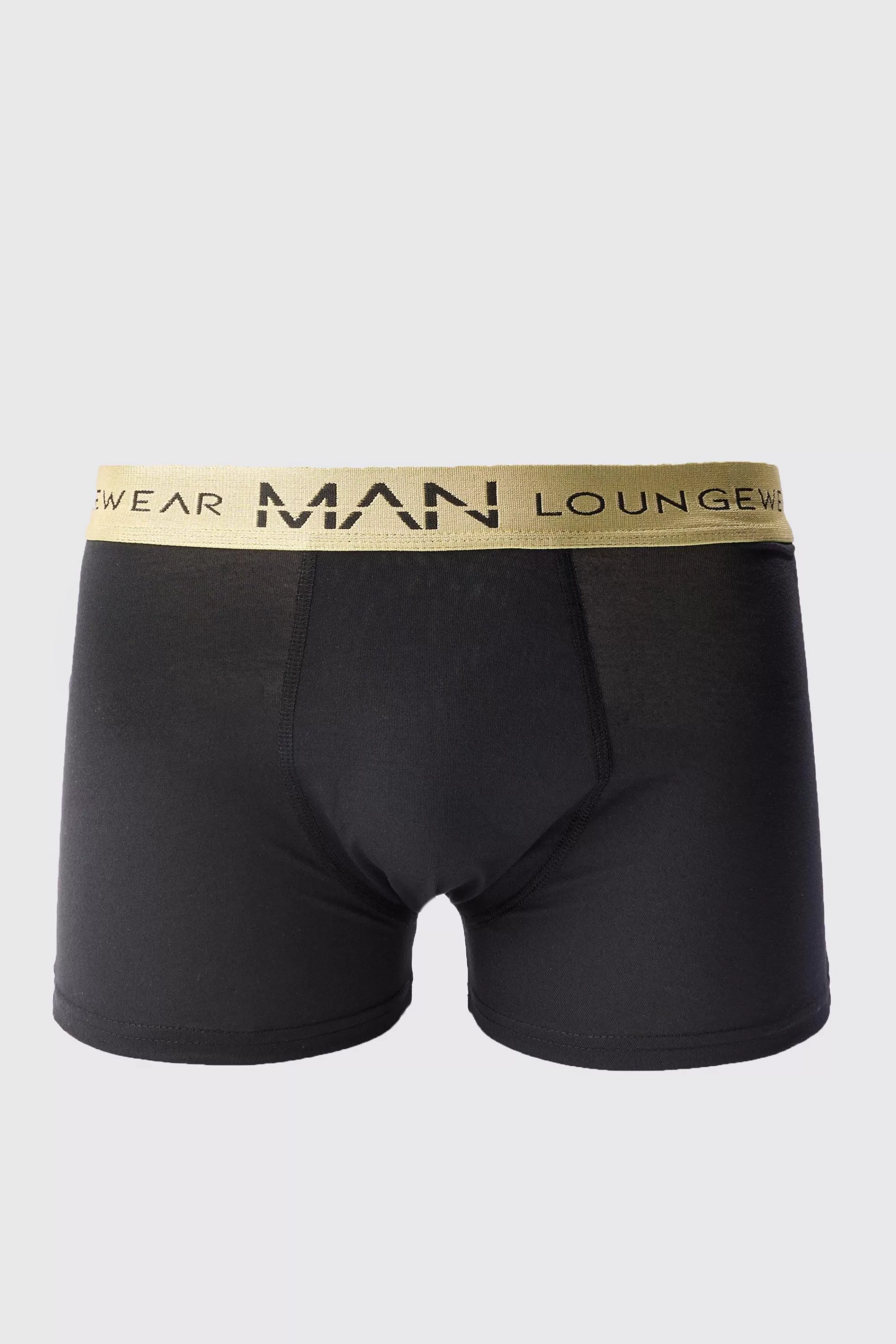 boohooMAN Man Lounge Gold Waistband Boxer | UK