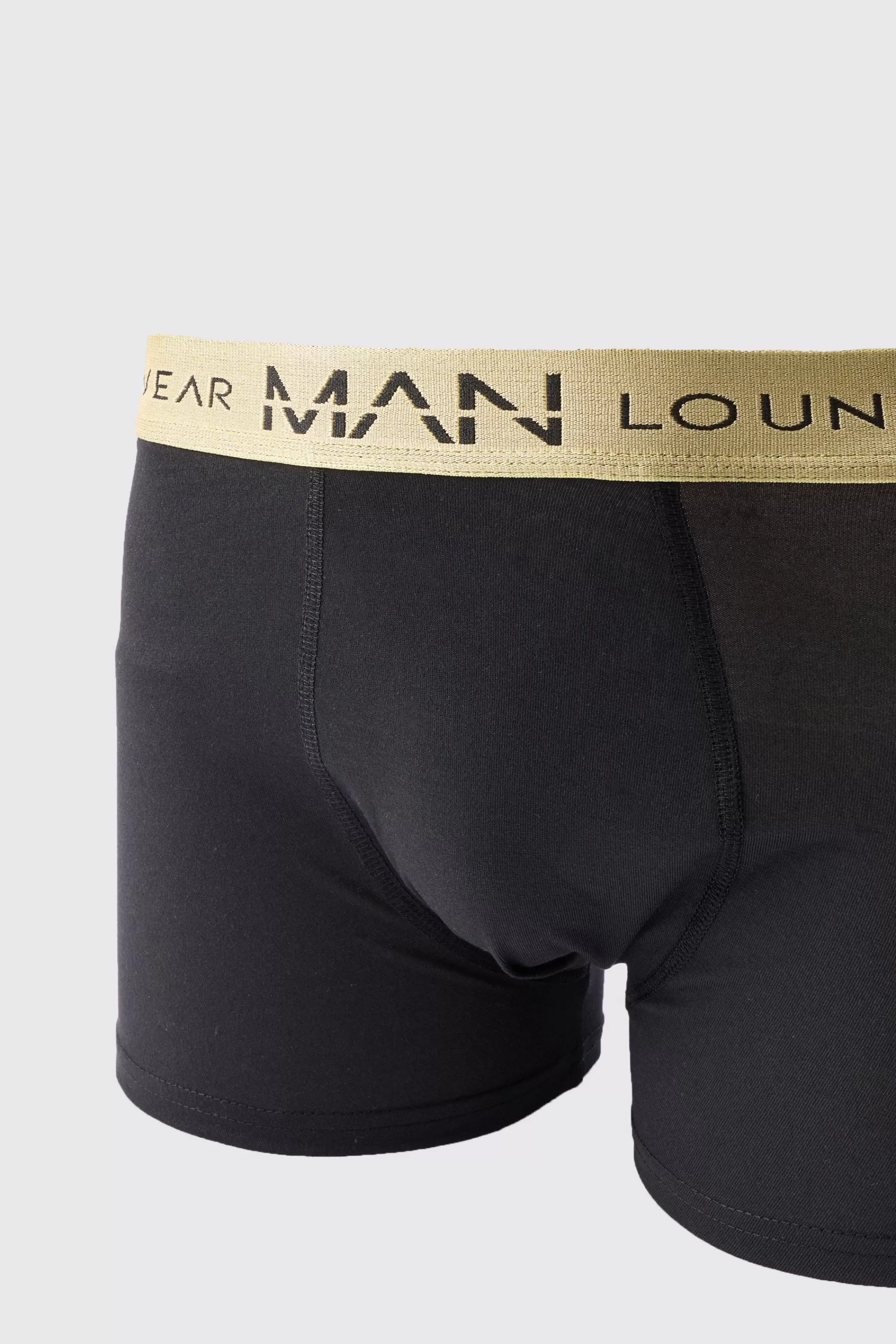boohooMAN Man Lounge Gold Waistband Boxer | UK