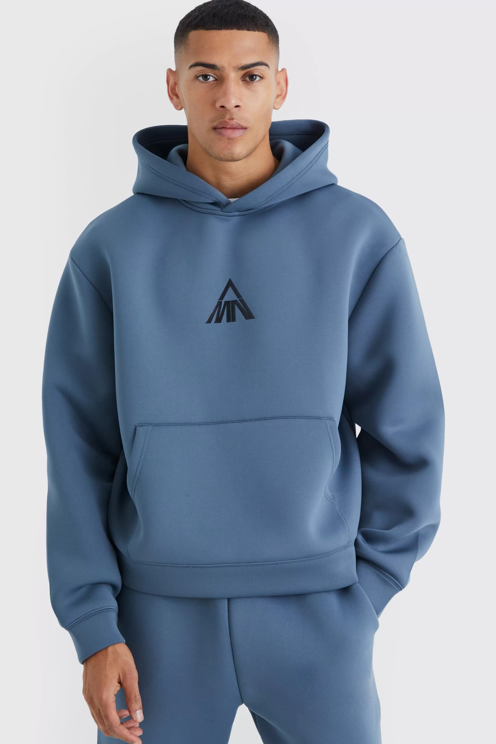 boohooMAN Man Oversized Boxy Scuba Hoodie | UK