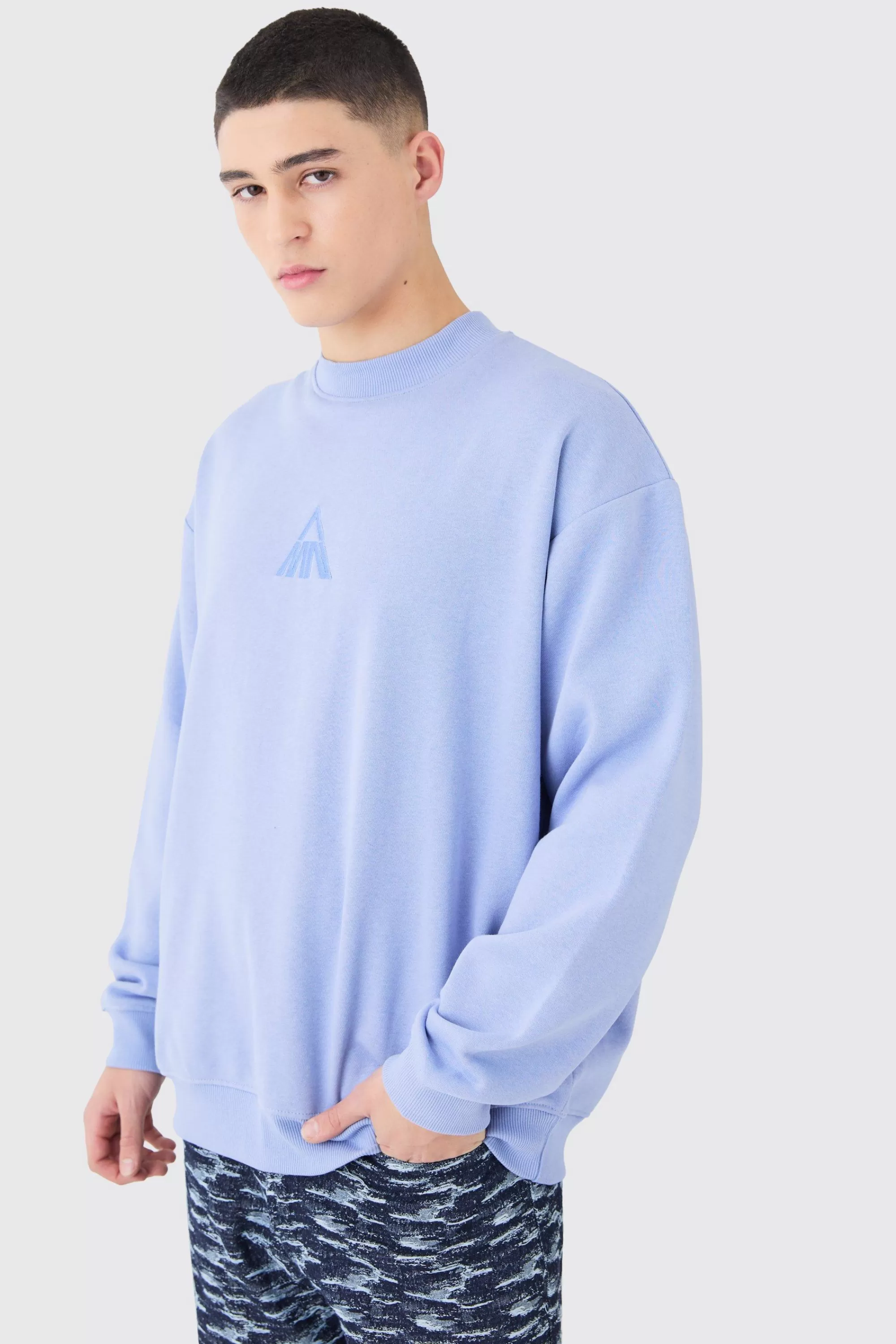 boohooMAN Man Oversized Extended Neck Sweatshirt | UK