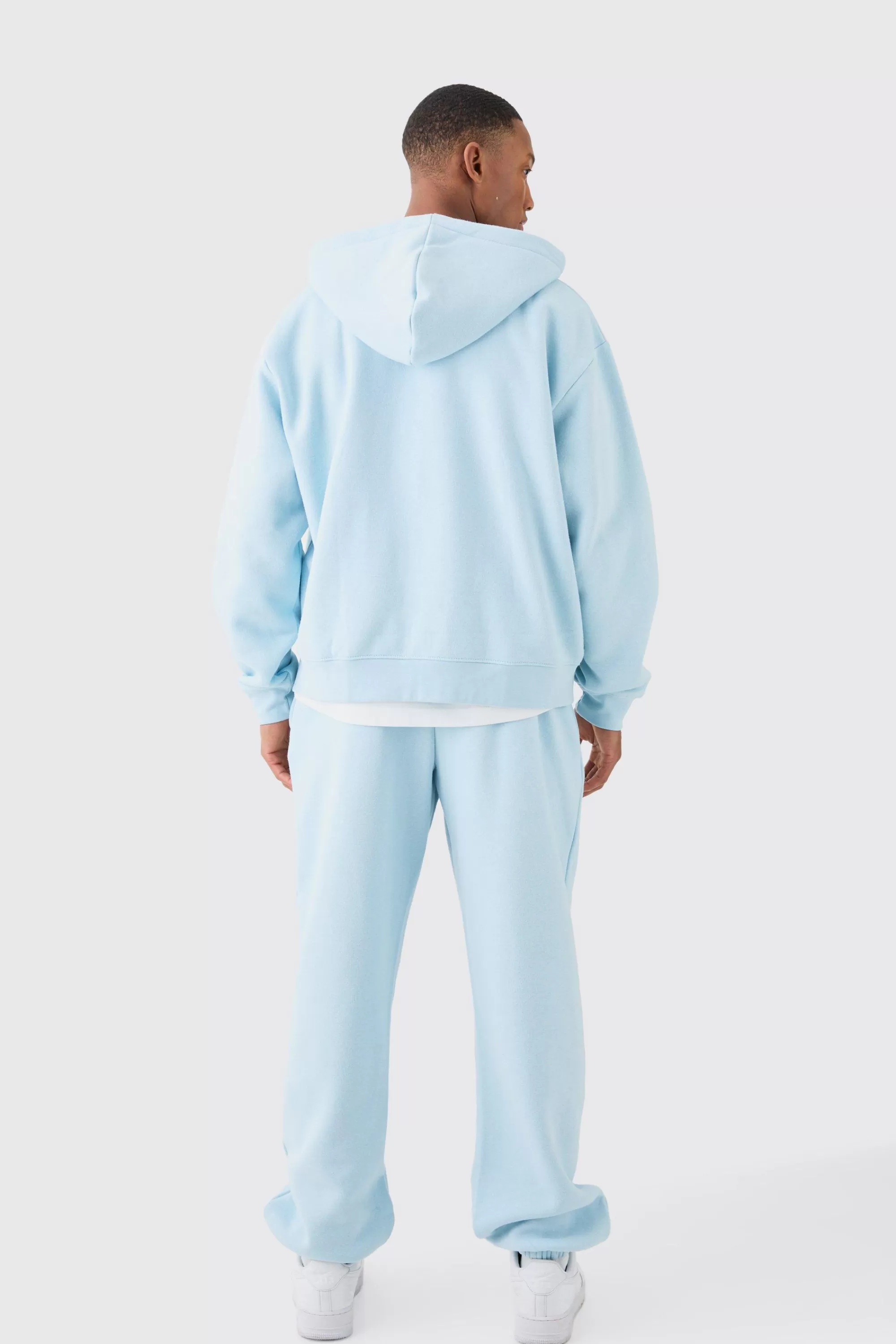 boohooMAN Man Oversized Zip Through Hooded Tracksuit | UK