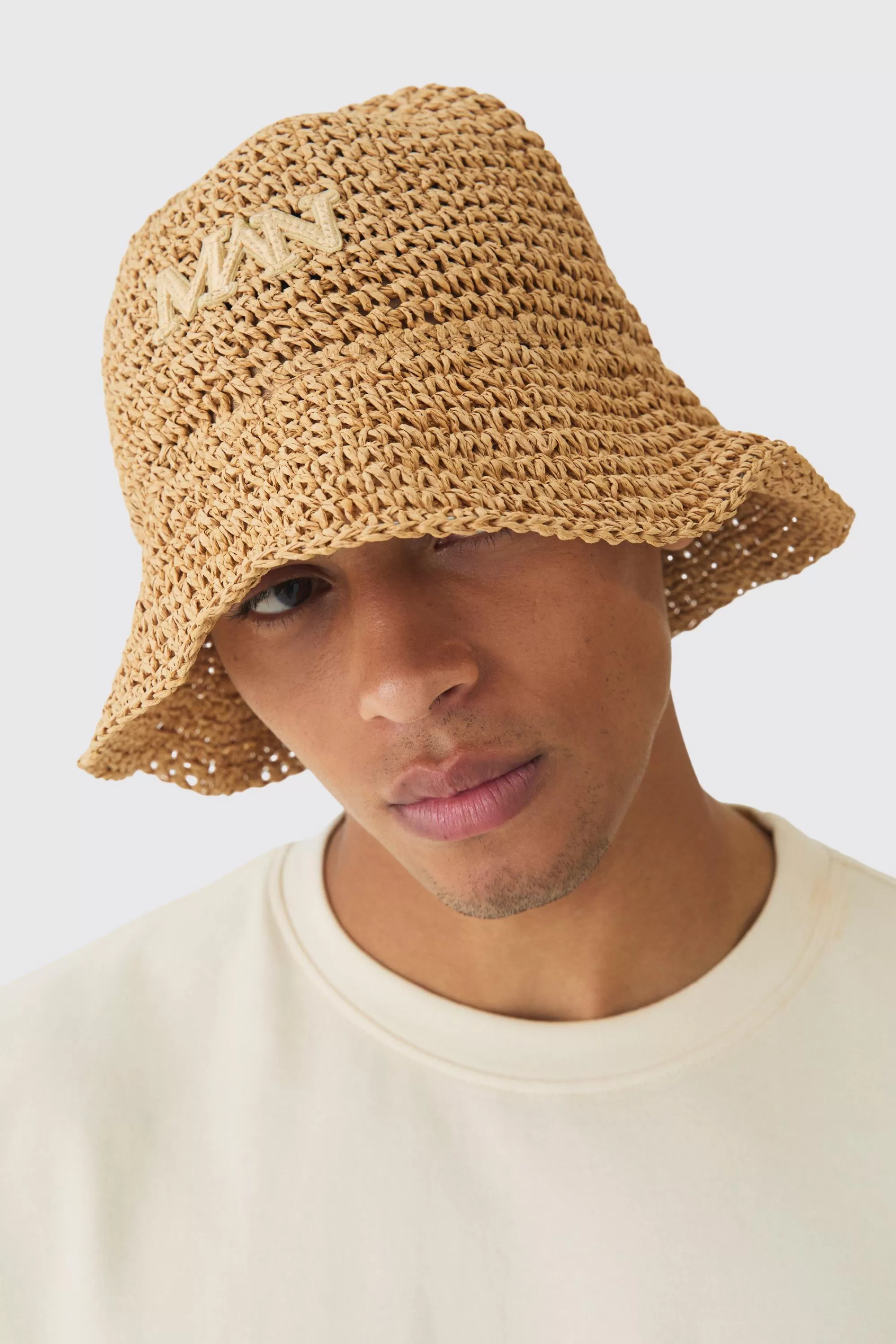 boohooMAN Man Raffia Bucket Hat In | UK
