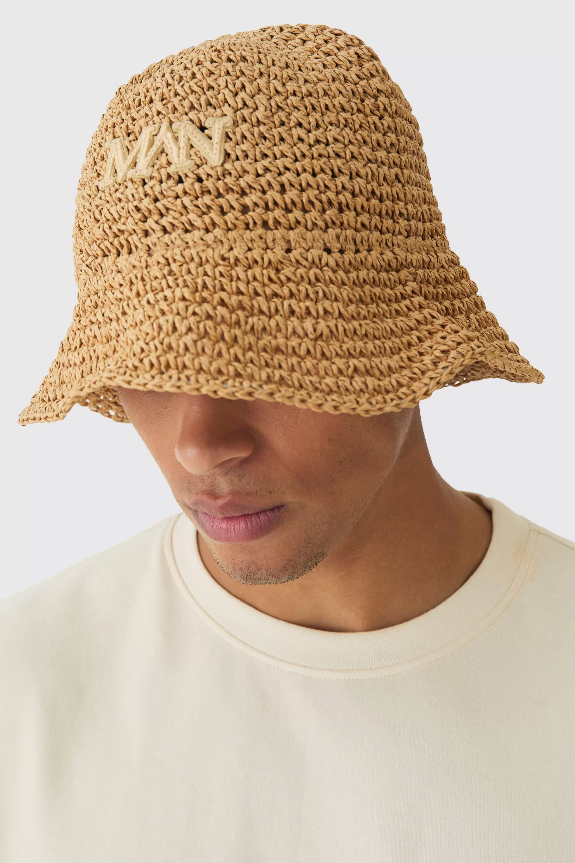 boohooMAN Man Raffia Bucket Hat In | UK