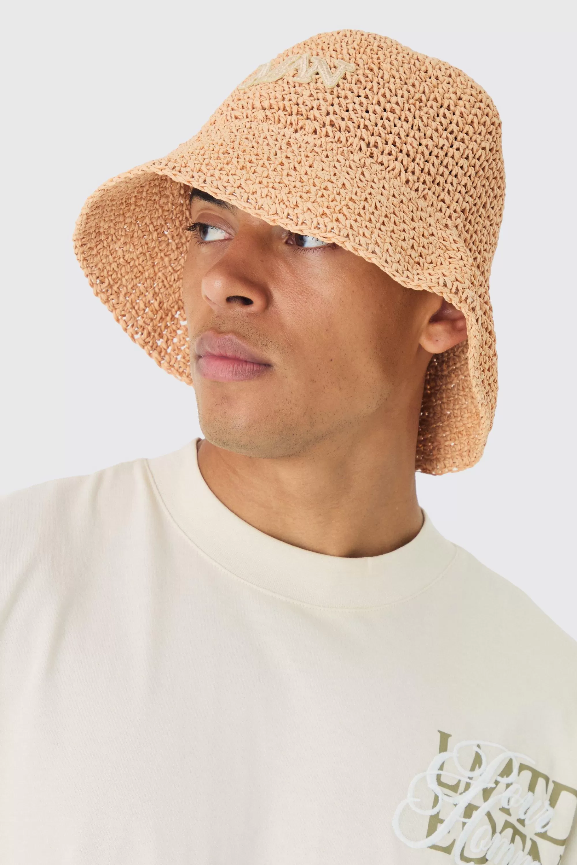 boohooMAN Man Raffia Bucket Hat In | UK