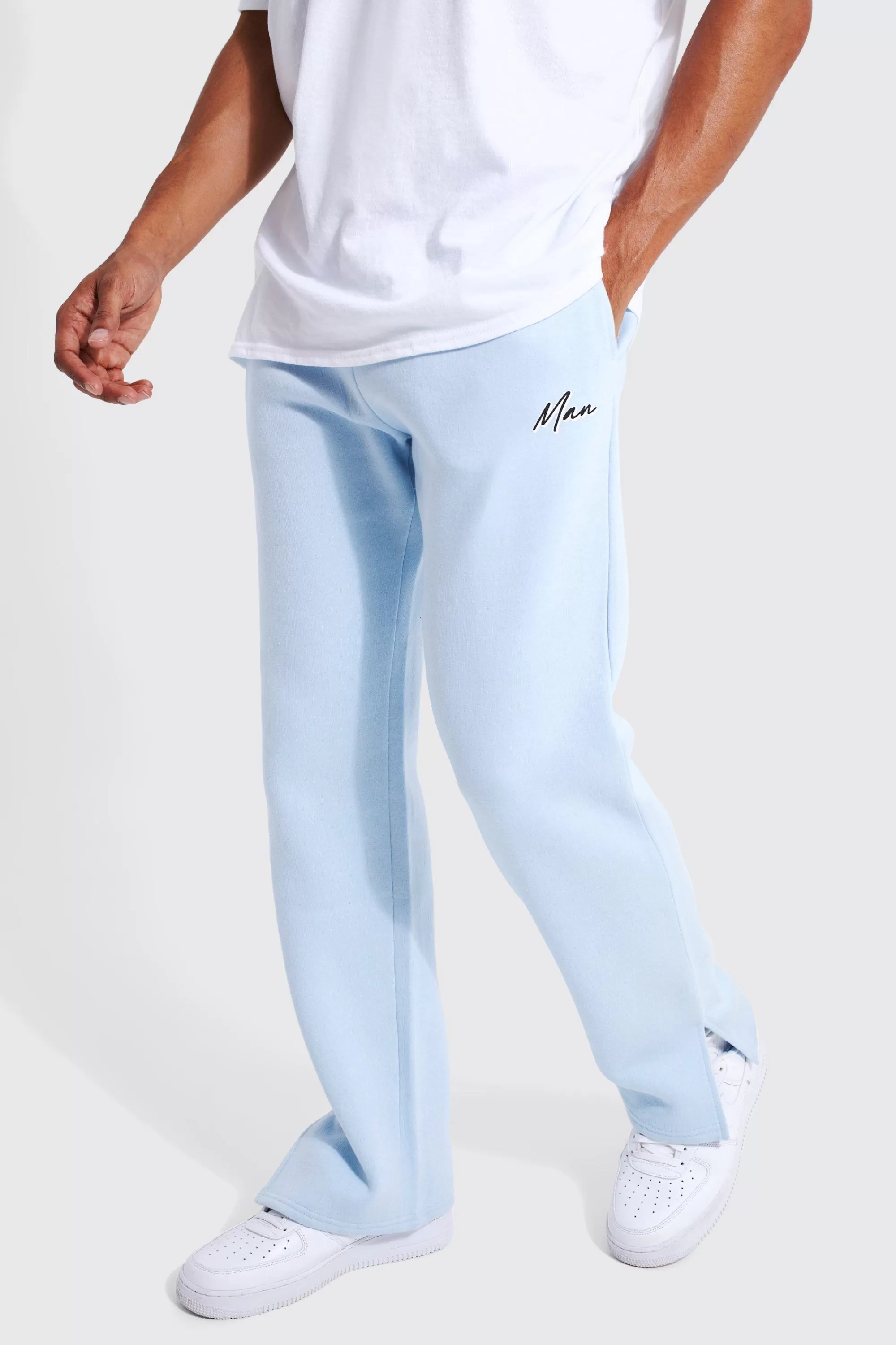 boohooMAN Man Regular Fit Split Hem Jogger | UK