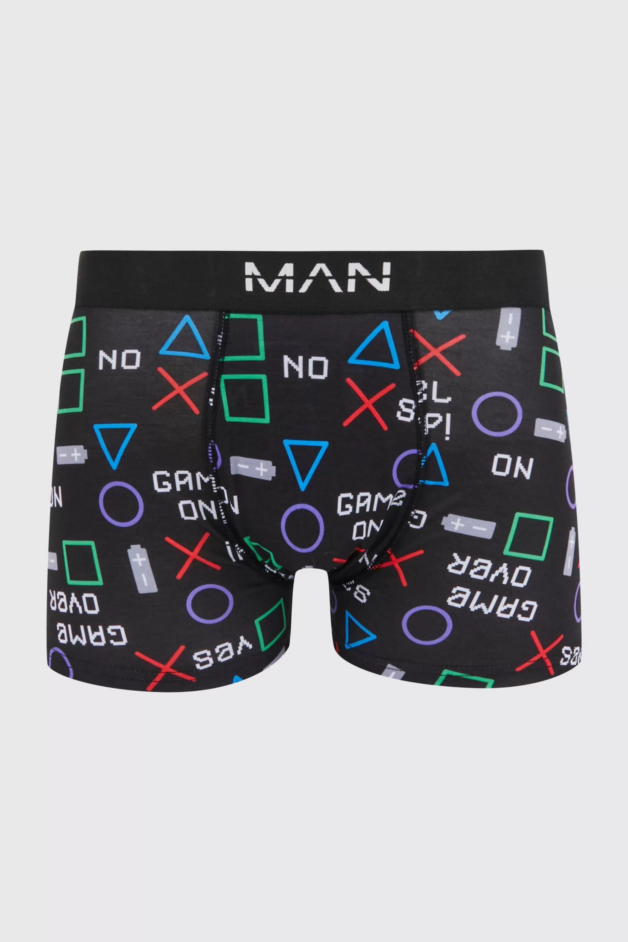 boohooMAN Man Retro Game Printed Boxer | UK