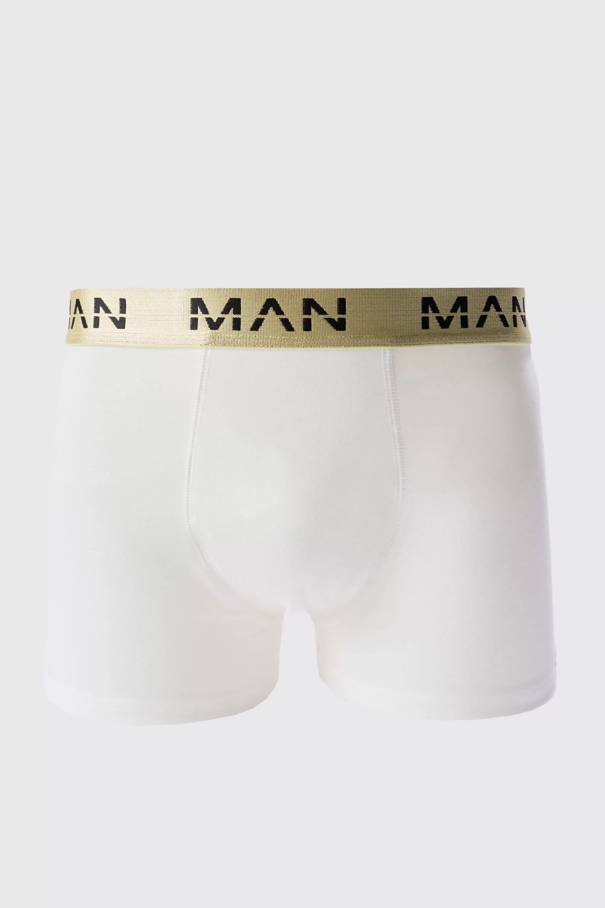 boohooMAN Man Roman Gold Waistband Boxers In | UK