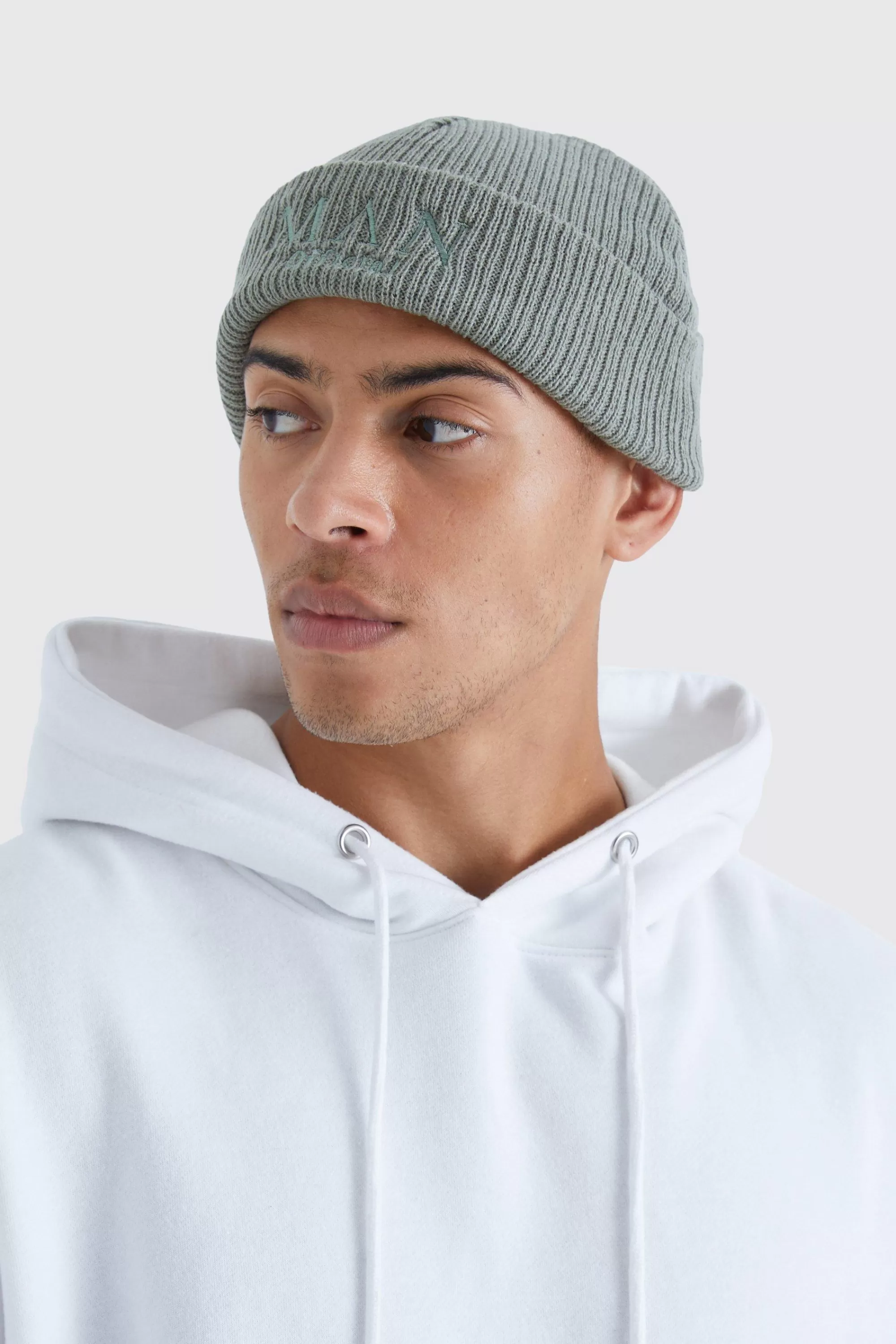 boohooMAN Man Roman Micro Ribbed Beanie | UK