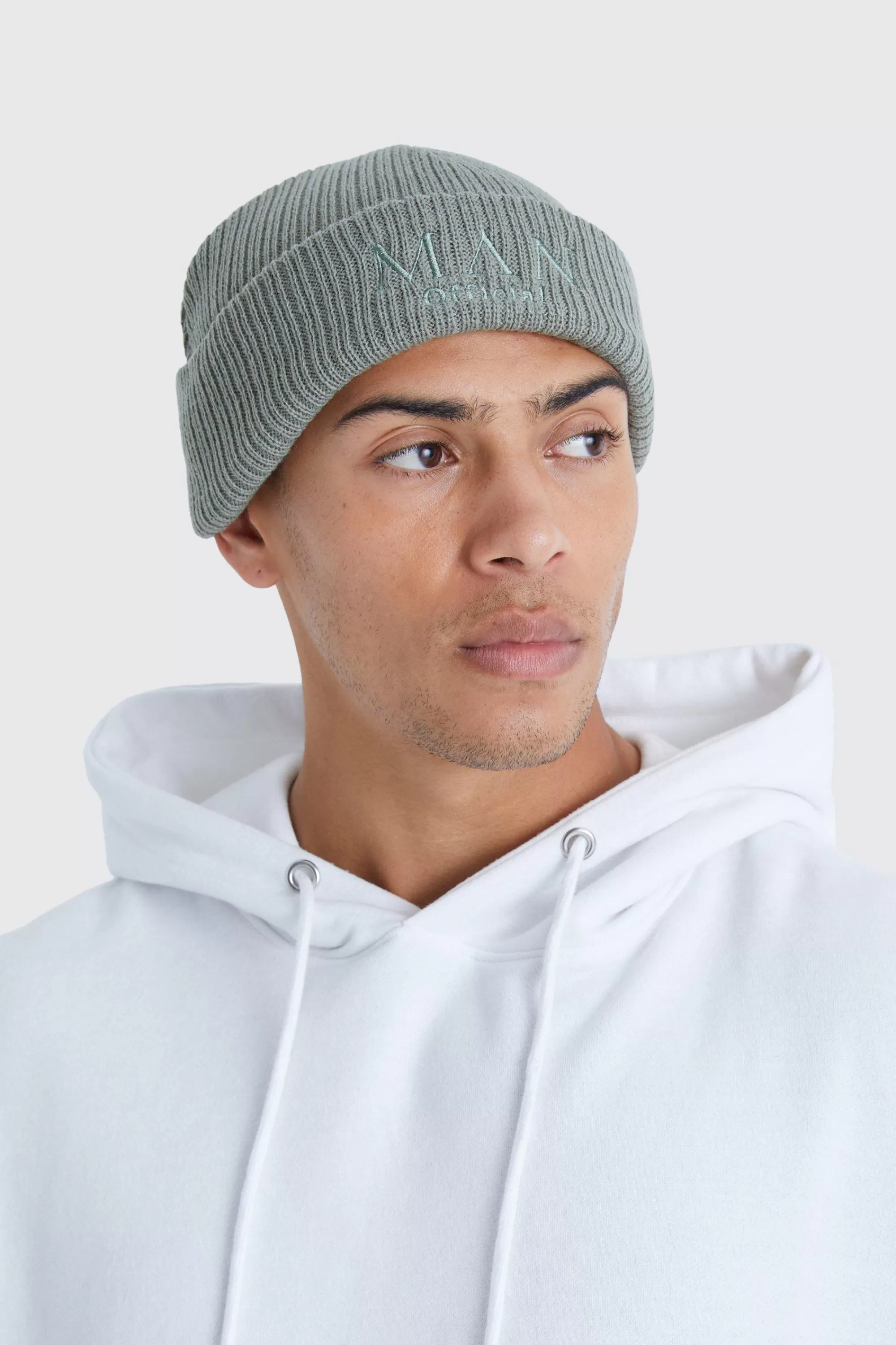 boohooMAN Man Roman Micro Ribbed Beanie | UK