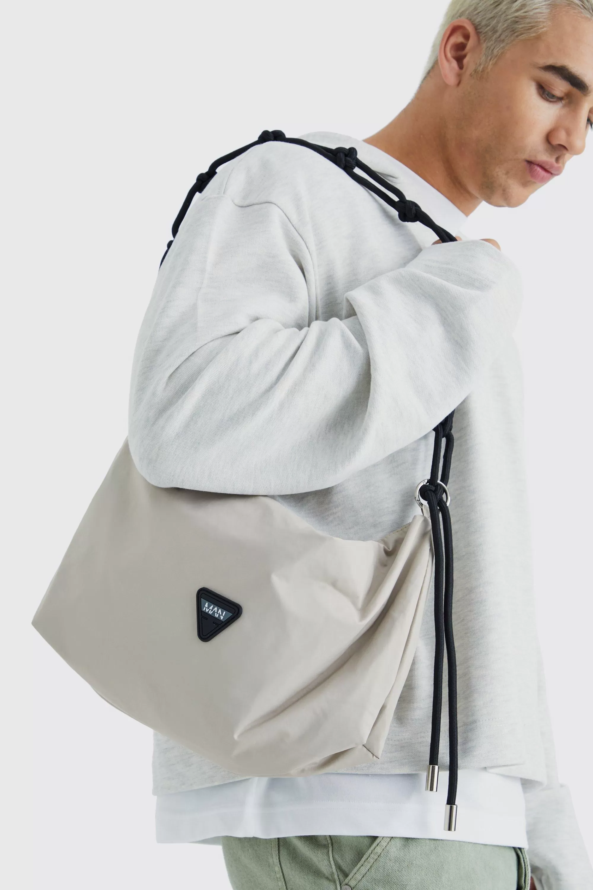 boohooMAN Man Rope Strap Detail Sling Bag | UK
