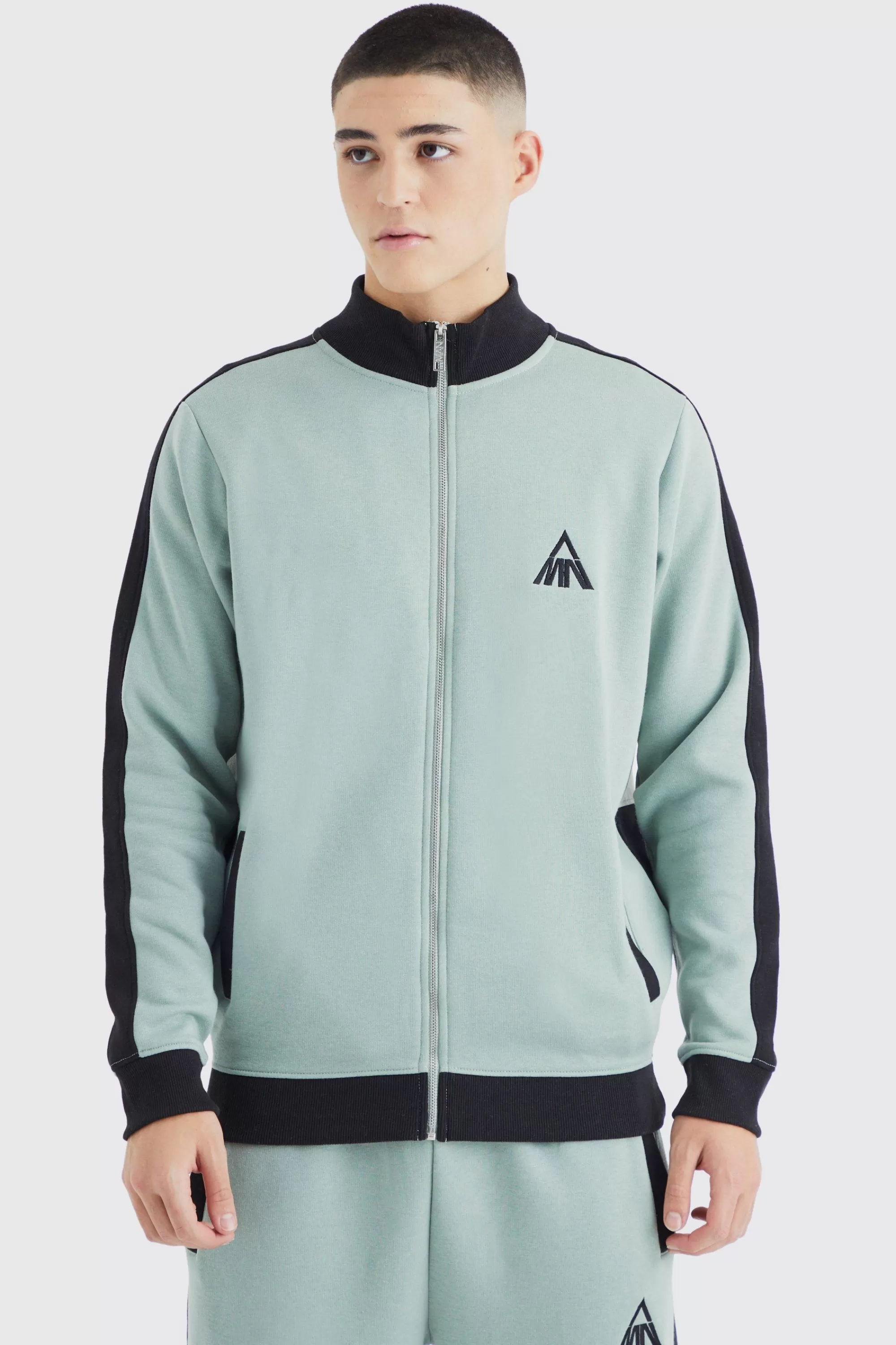 boohooMAN Man Side Panel 1/4 Zip Funnel Neck Sweatshirt | UK