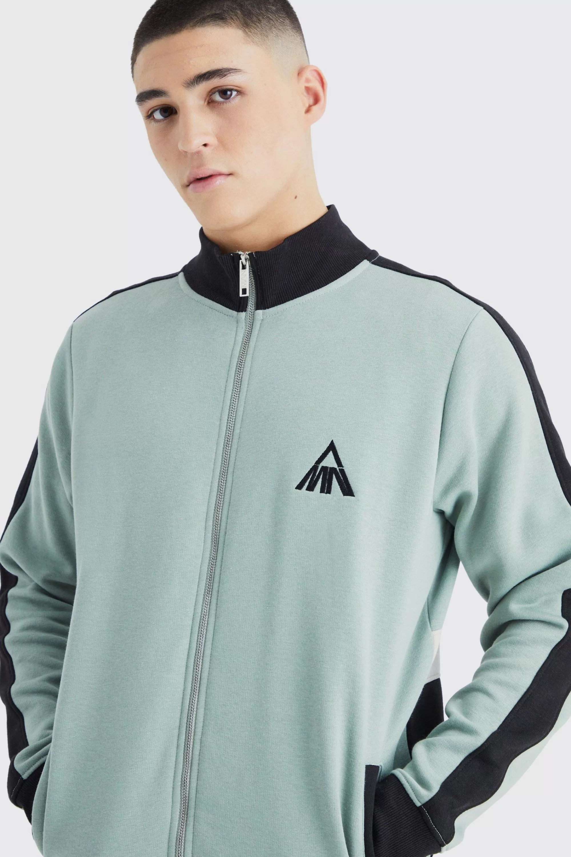 boohooMAN Man Side Panel 1/4 Zip Funnel Neck Sweatshirt | UK