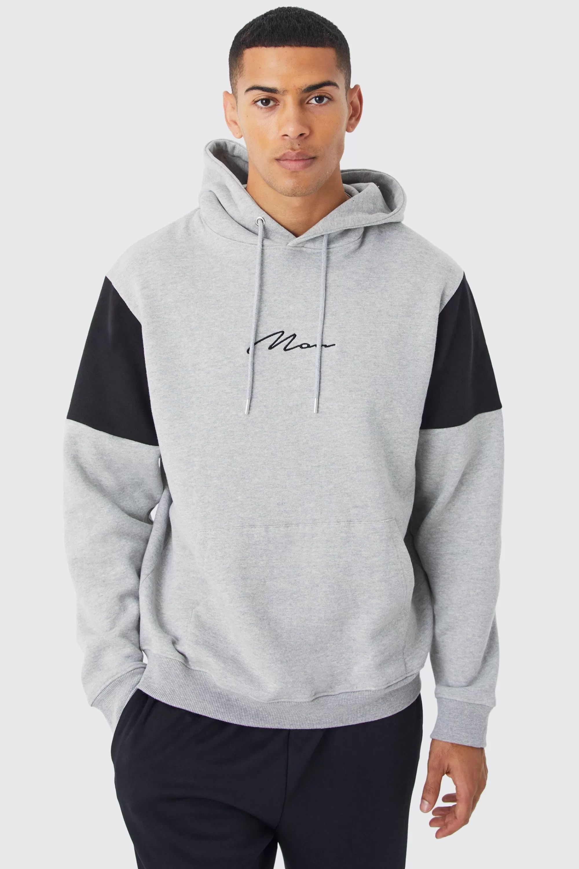 boohooMAN Man Signature Colour Block Hoodie | UK