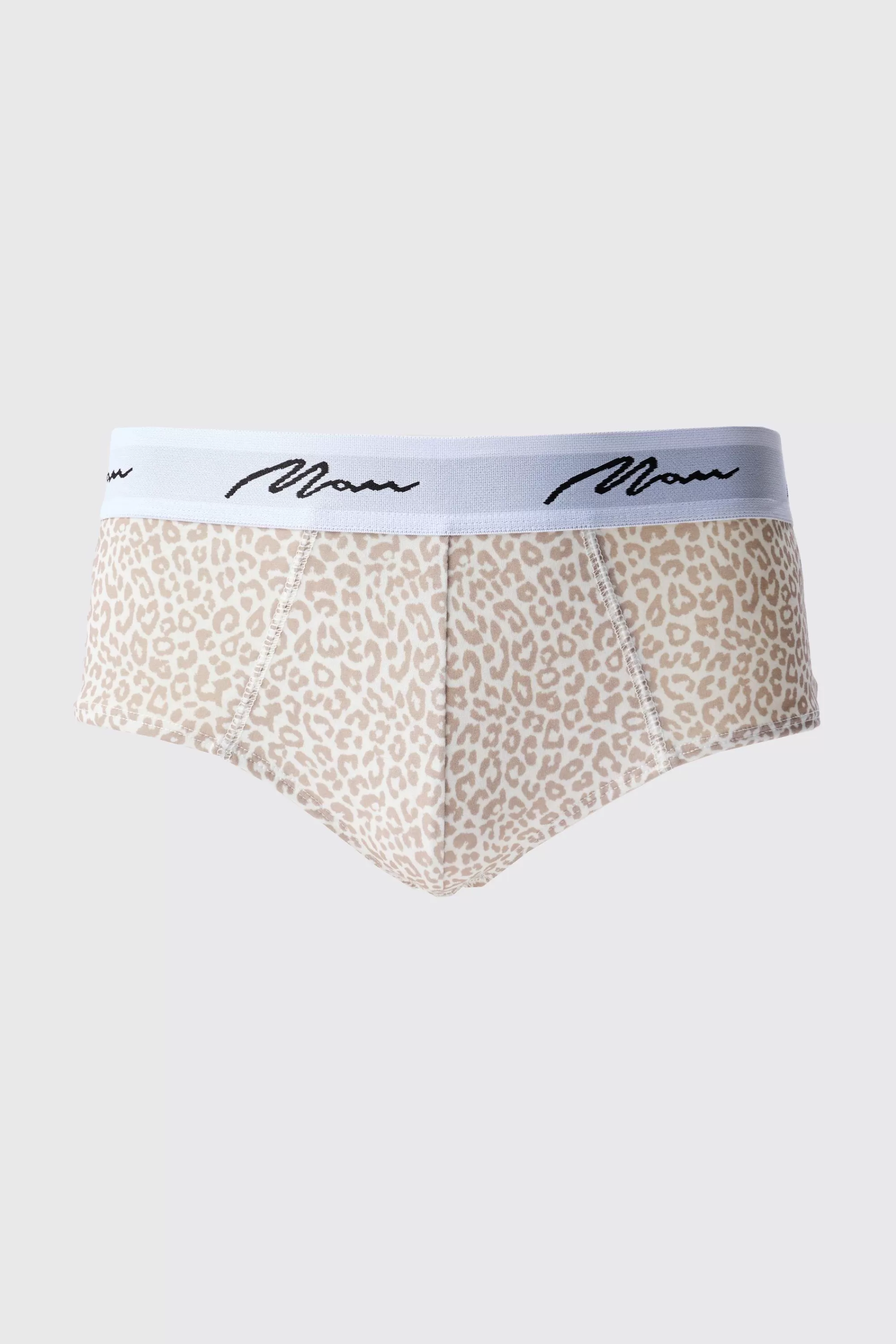 boohooMAN Man Signature Leopard Printed Briefs | UK