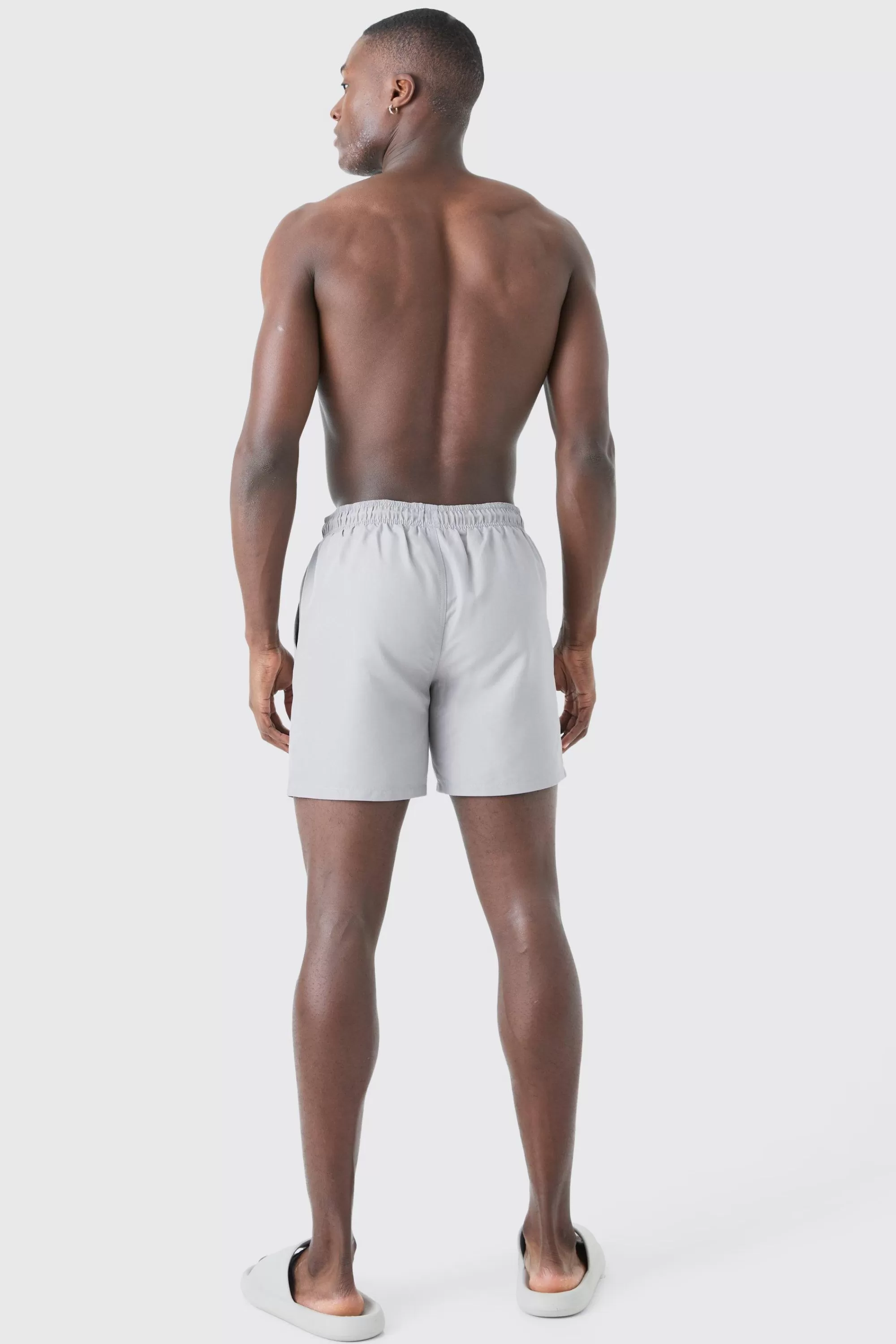 boohooMAN Man Signature Mid Length Swim Short | UK