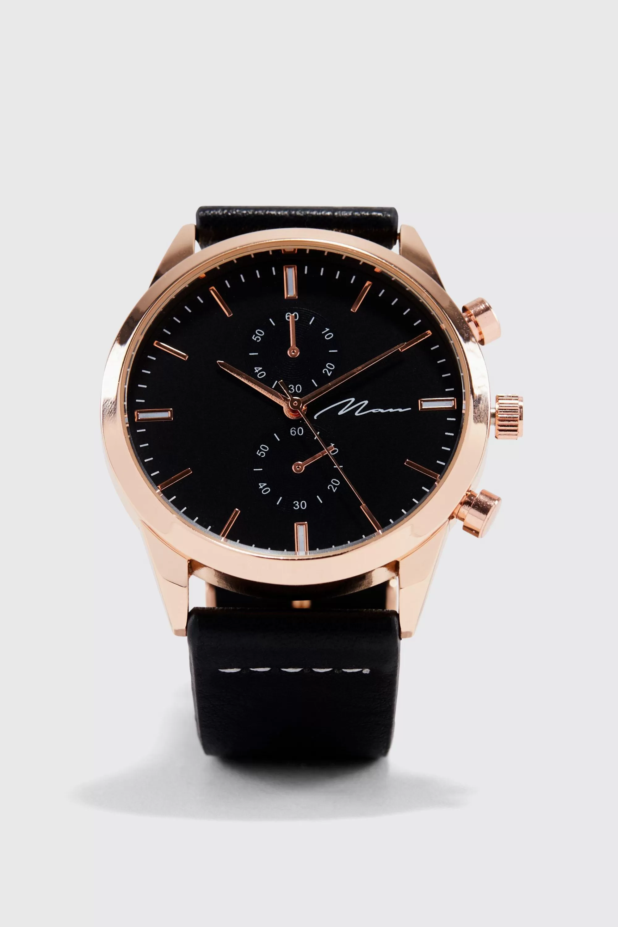 boohooMAN Man Signature Minimalist Faux Leather Watch | UK