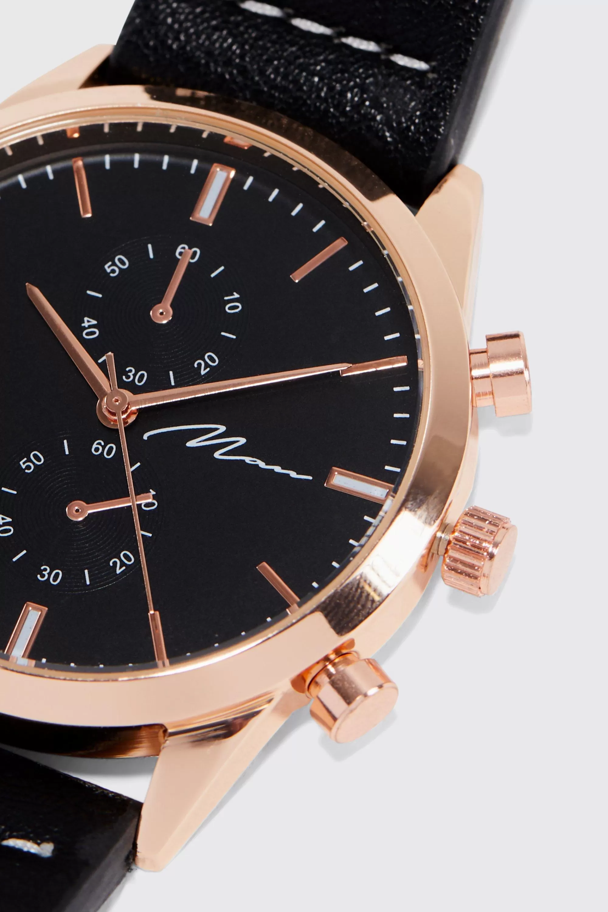 boohooMAN Man Signature Minimalist Faux Leather Watch | UK