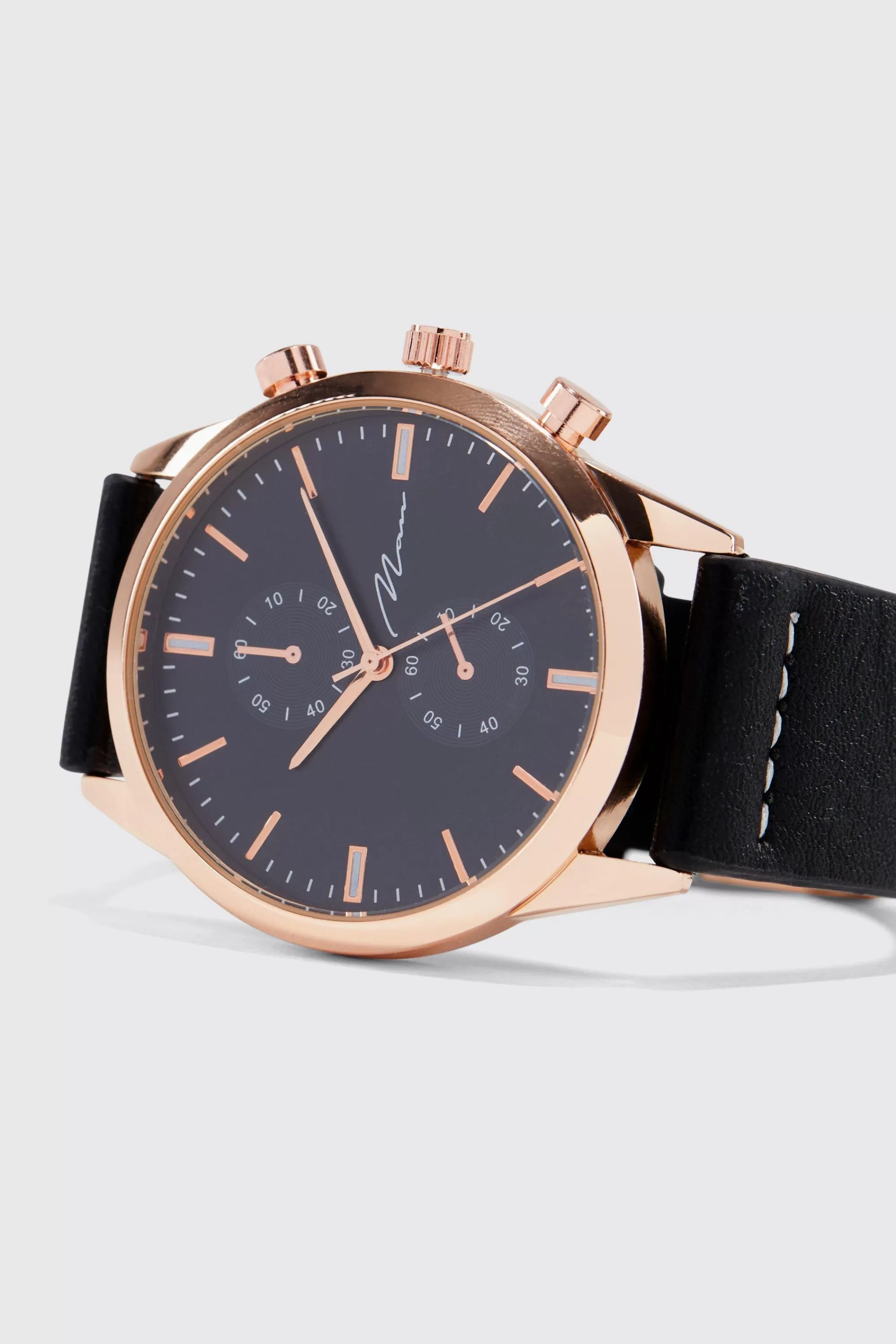 boohooMAN Man Signature Minimalist Faux Leather Watch | UK
