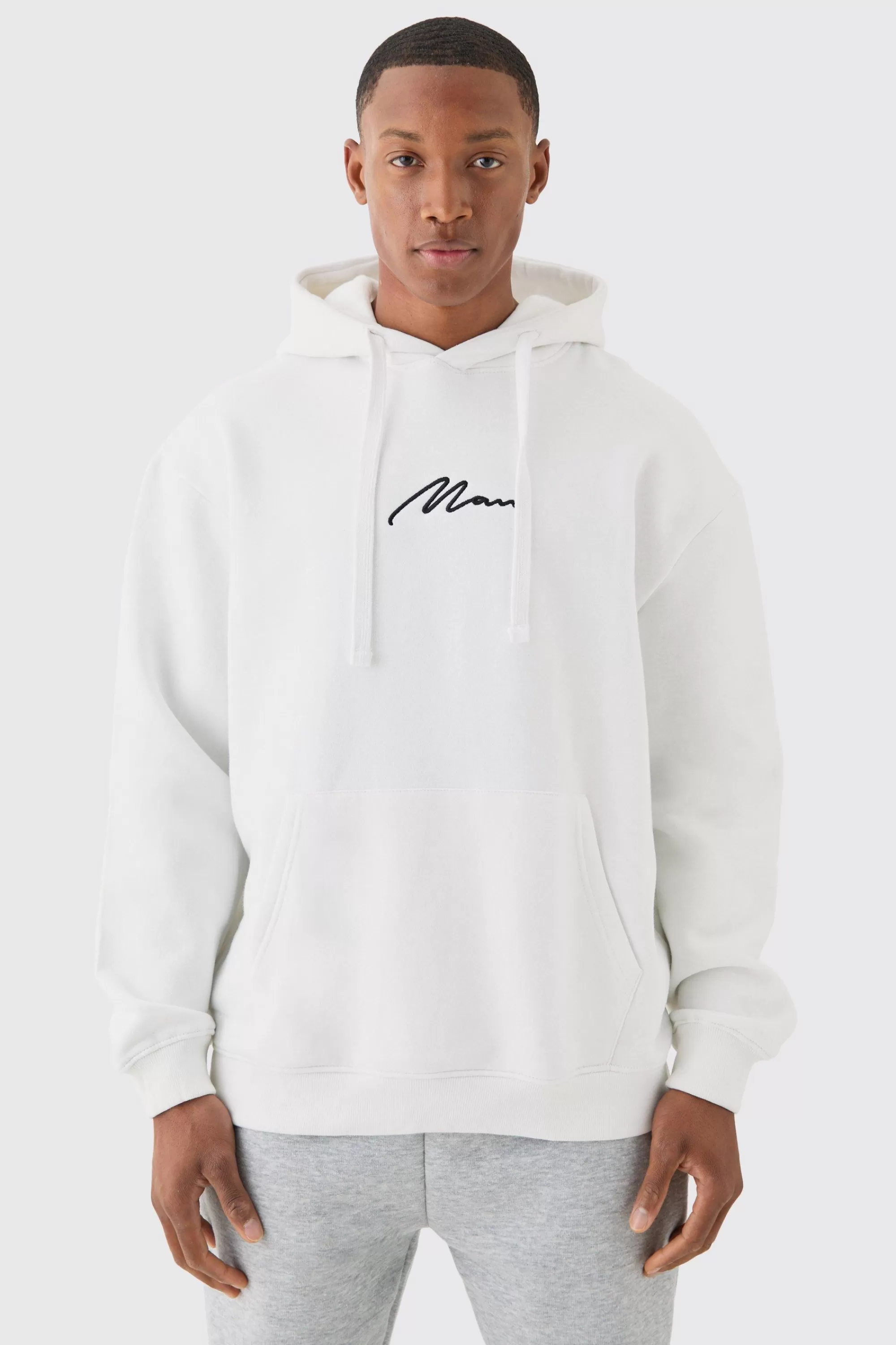 boohooMAN Man Signature Overszied Over The Head Hoodie | UK