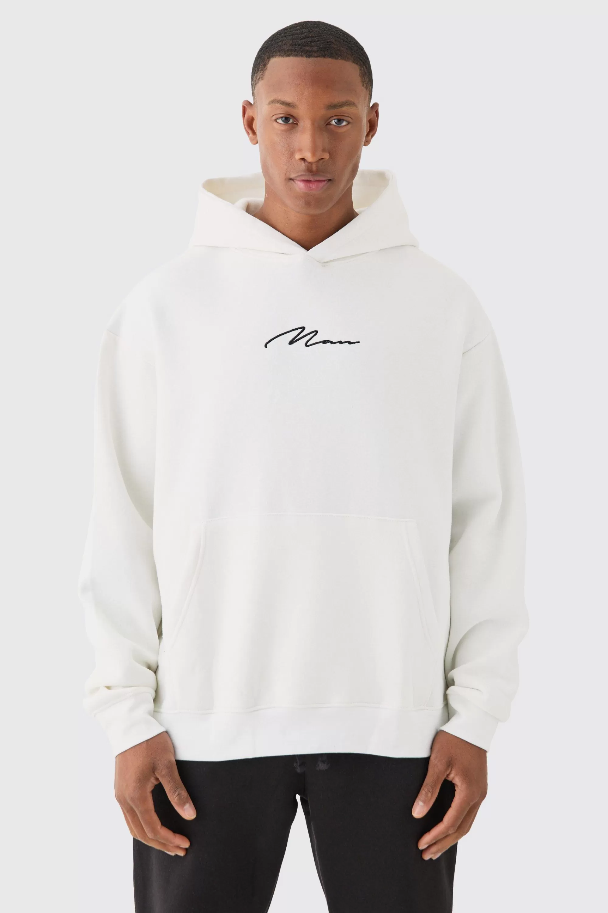 boohooMAN Man Signature Overszied Over The Head Hoodie | UK