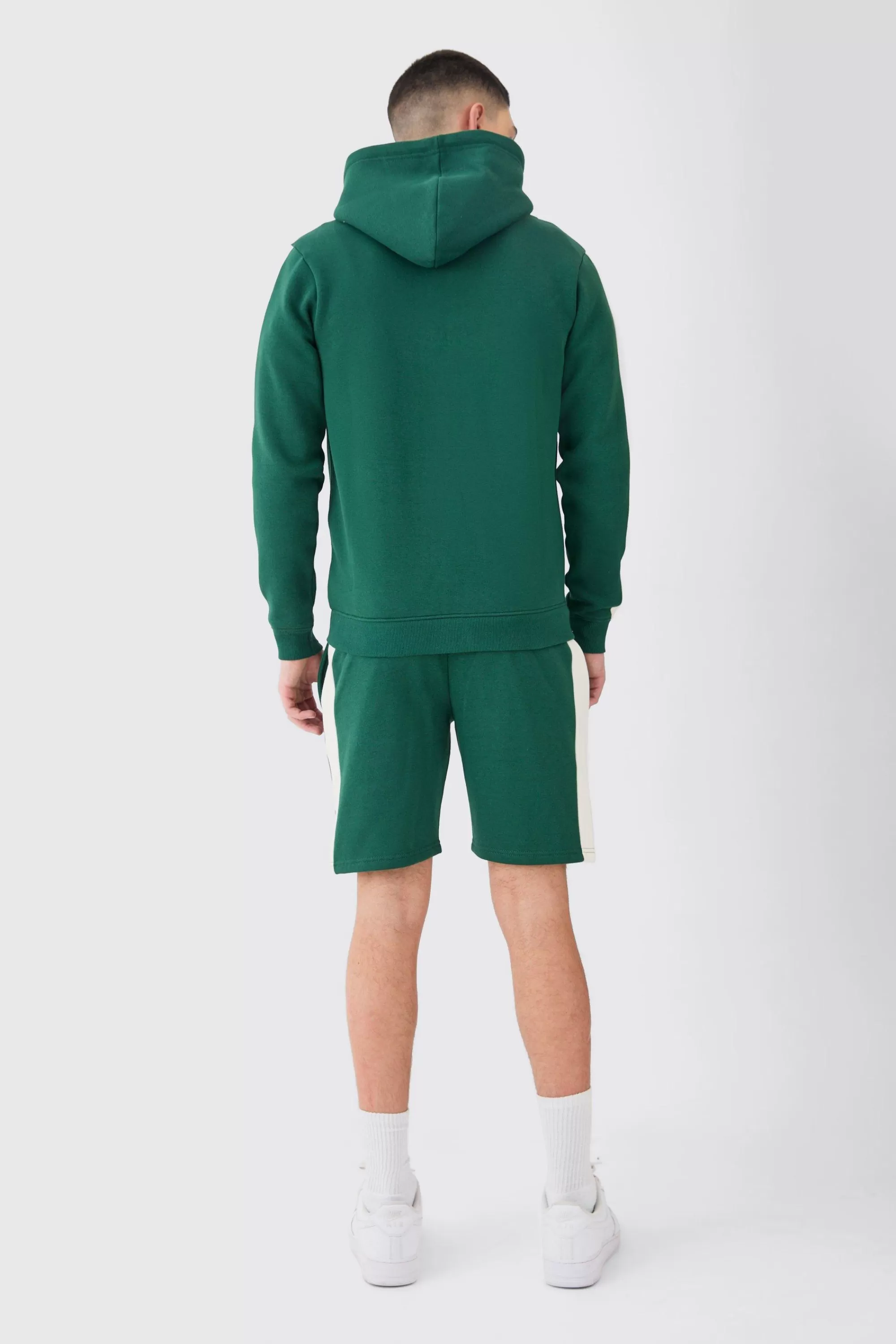 boohooMAN Man Signature Slim Zip Through Colour Block Short Tracksuit | UK