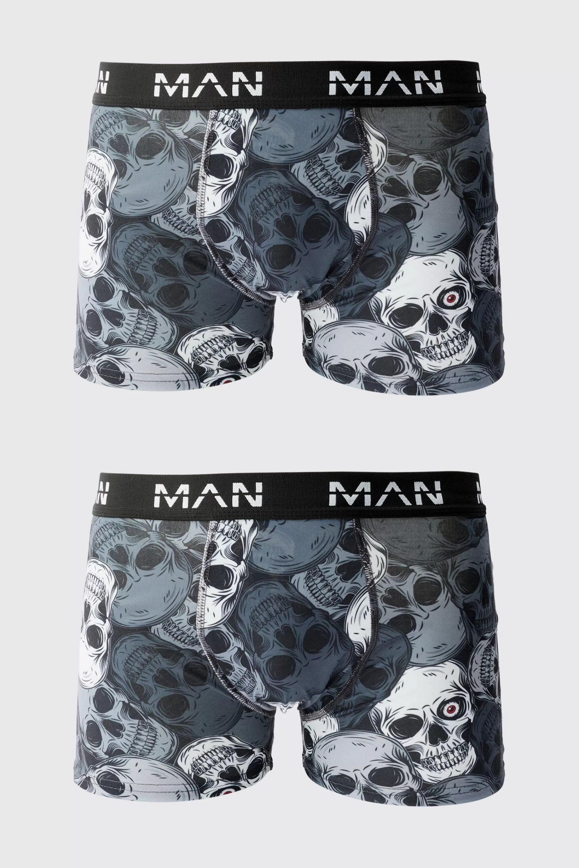 boohooMAN Man Skull Printed Boxers | UK
