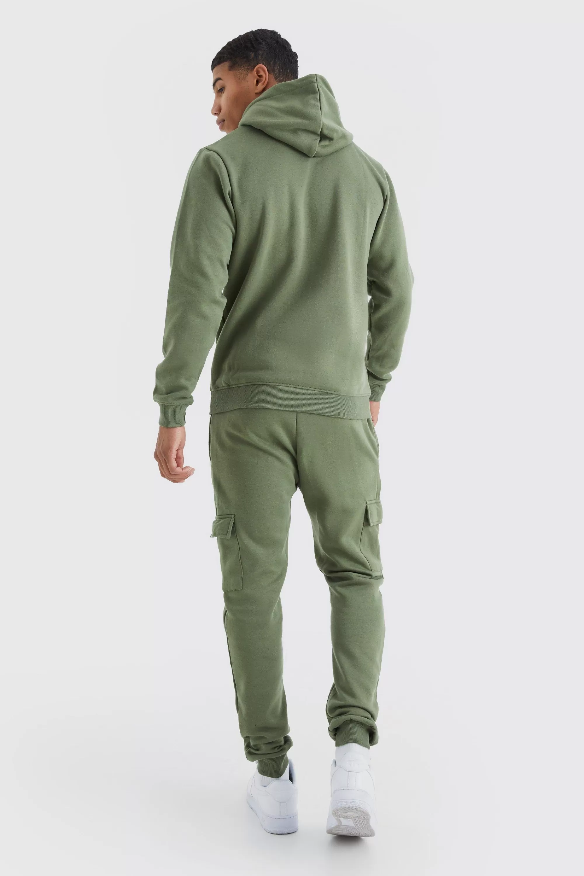 boohooMAN Man Slim Fit Cargo Hooded Tracksuit | UK