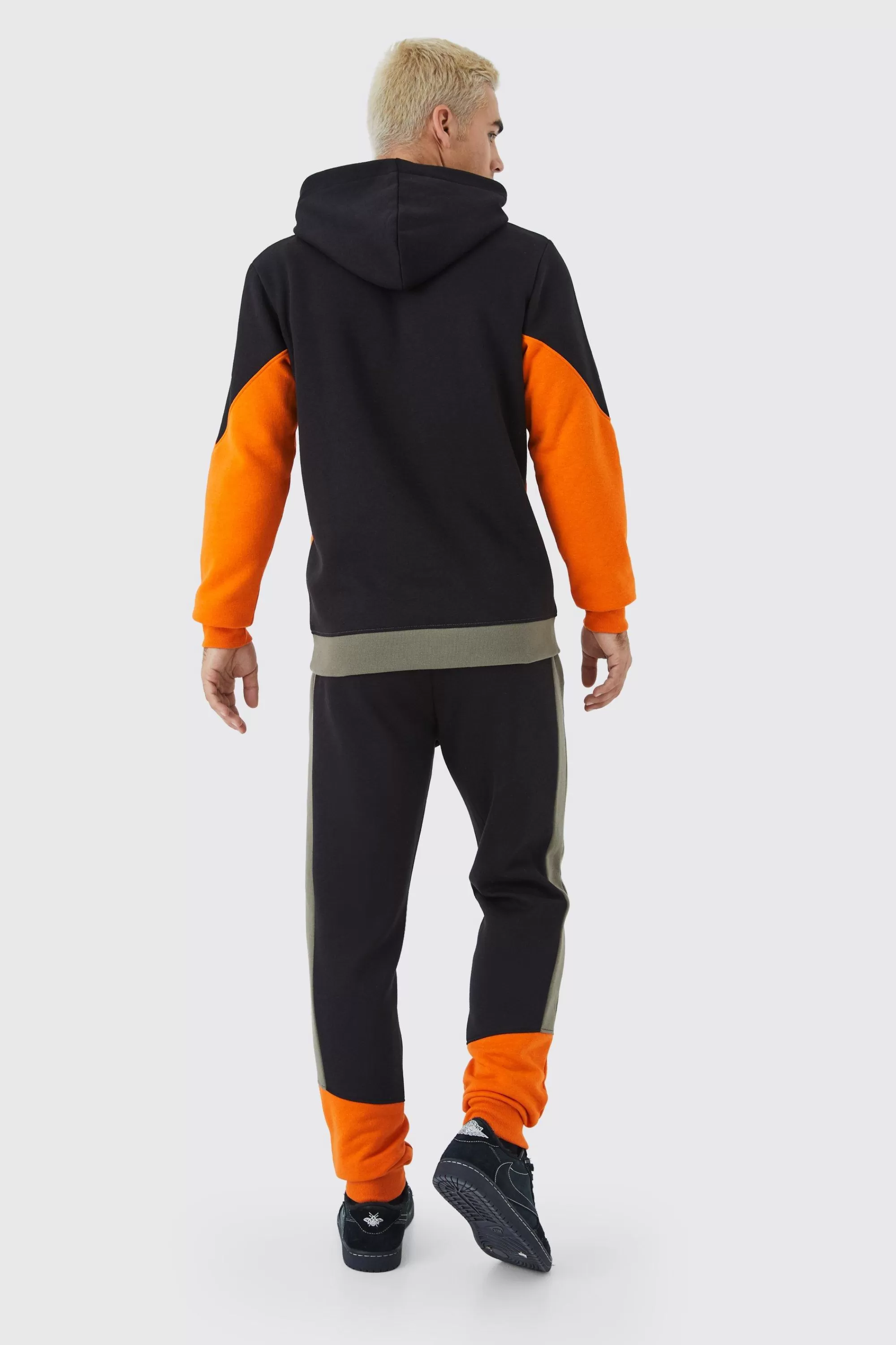 boohooMAN Man Slim Fit Colour Block Hooded Tracksuit | UK