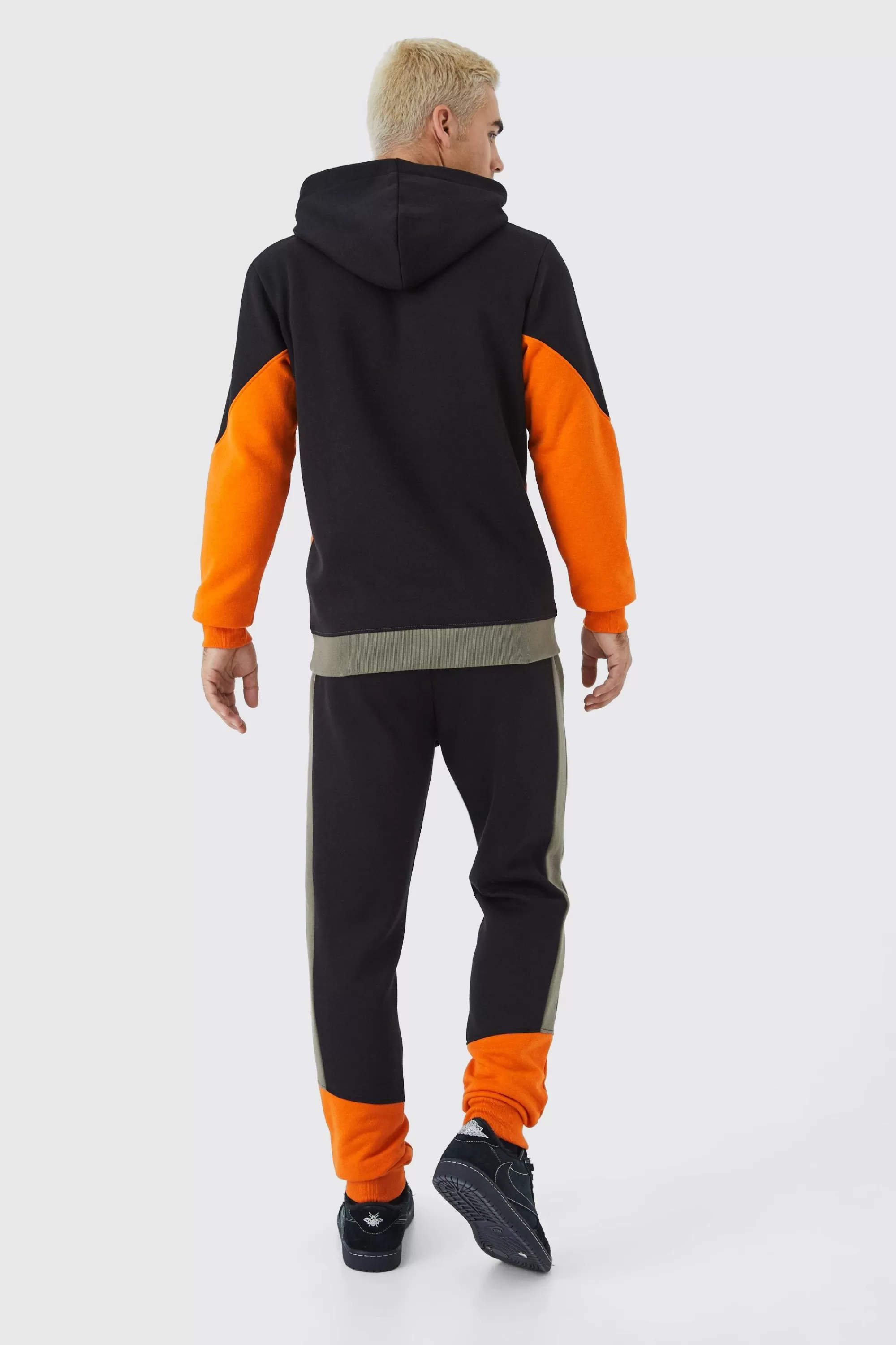 boohooMAN Man Slim Fit Colour Block Hoodie | UK