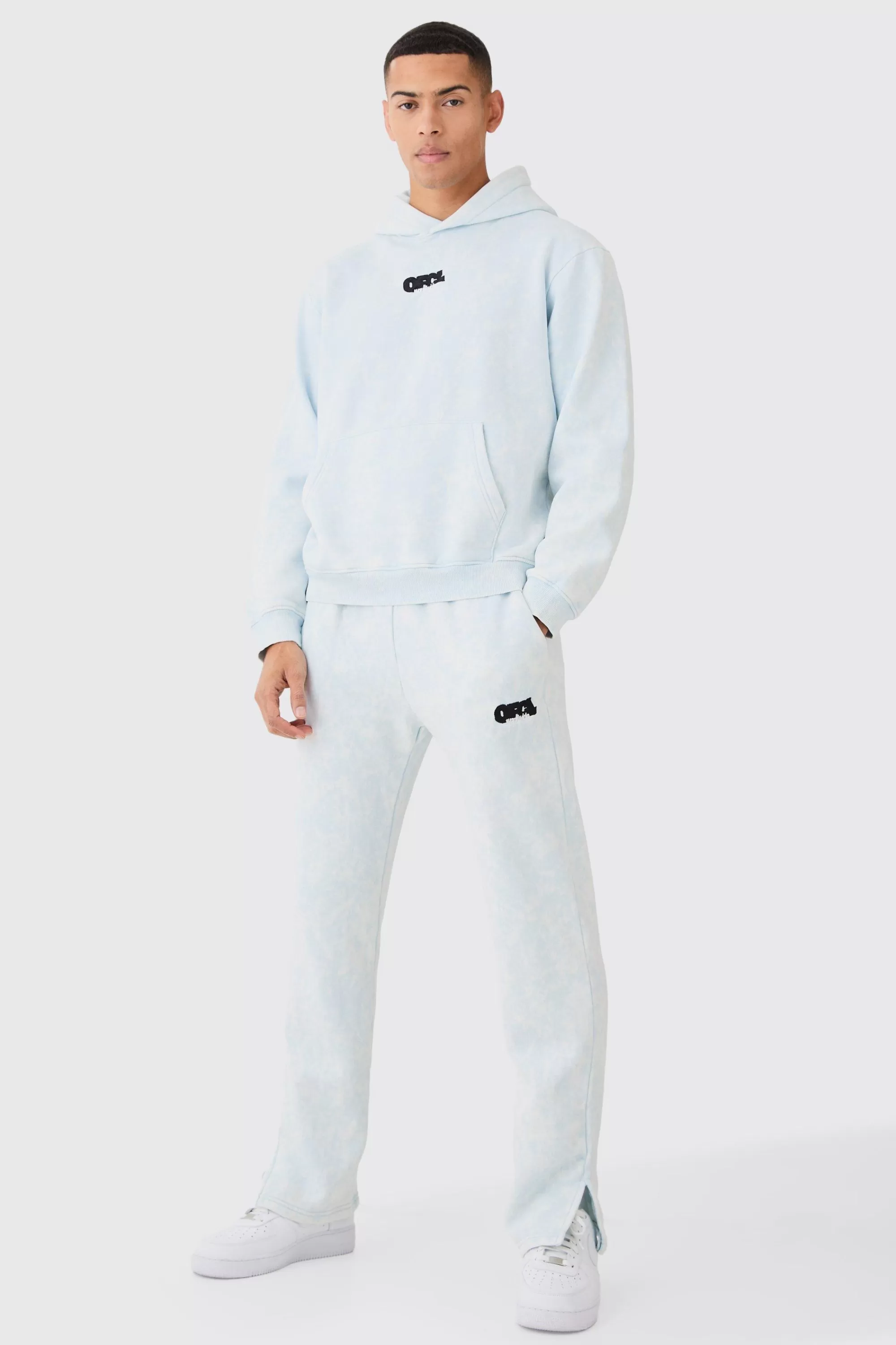 boohooMAN Man Washed Hooded Tracksuit | UK