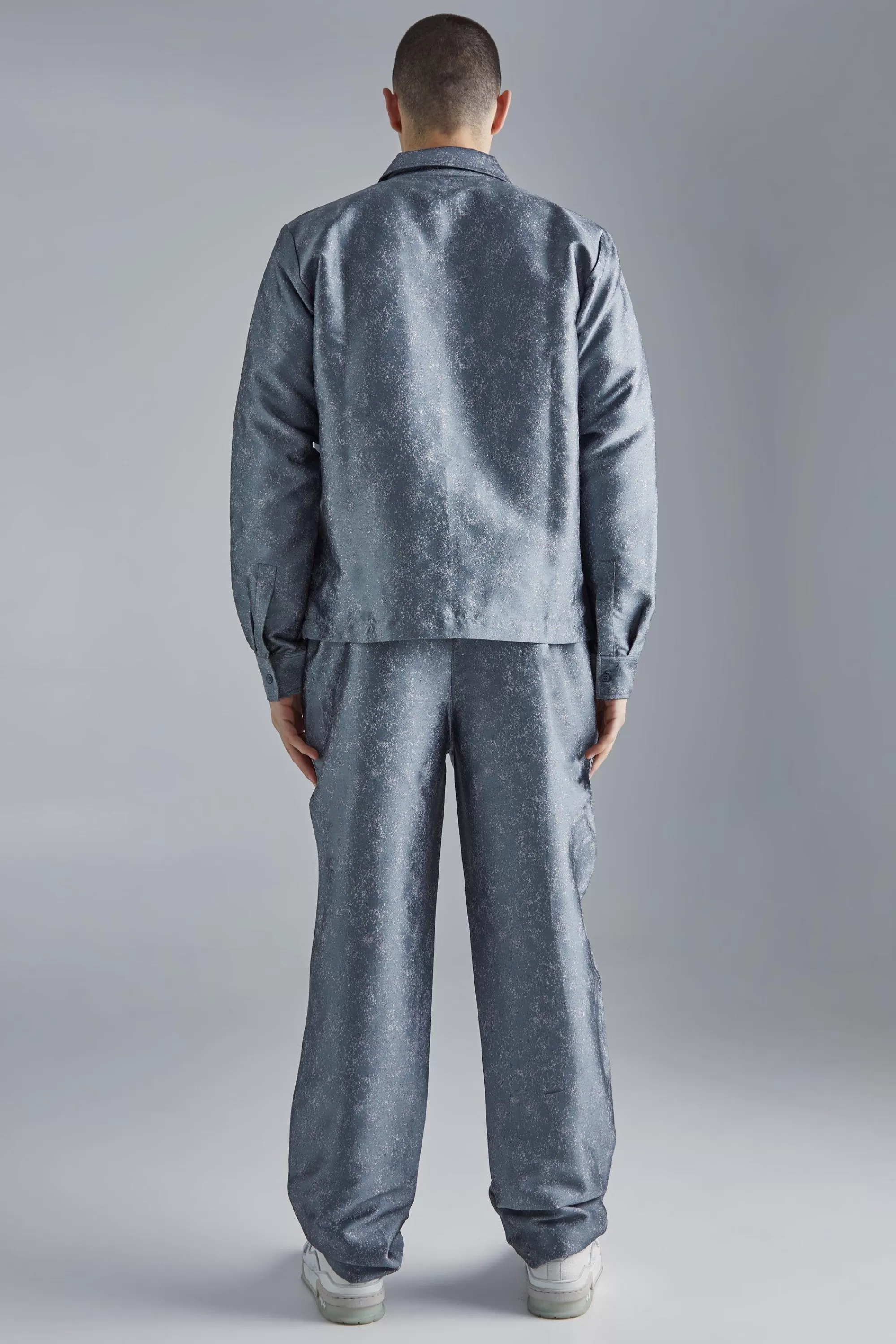 boohooMAN Marl Fabric Interest Smart Set | UK
